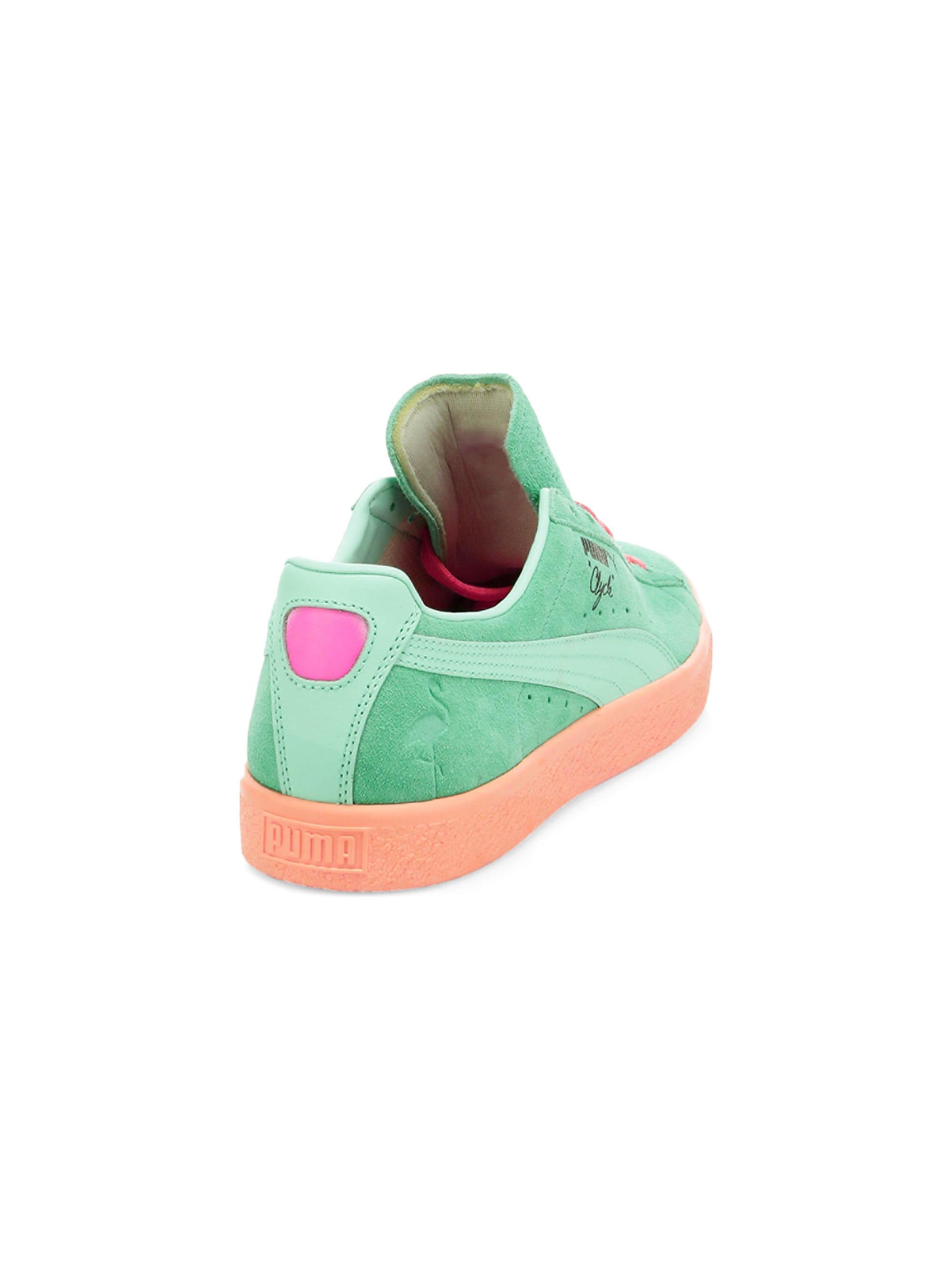 puma clyde green suede