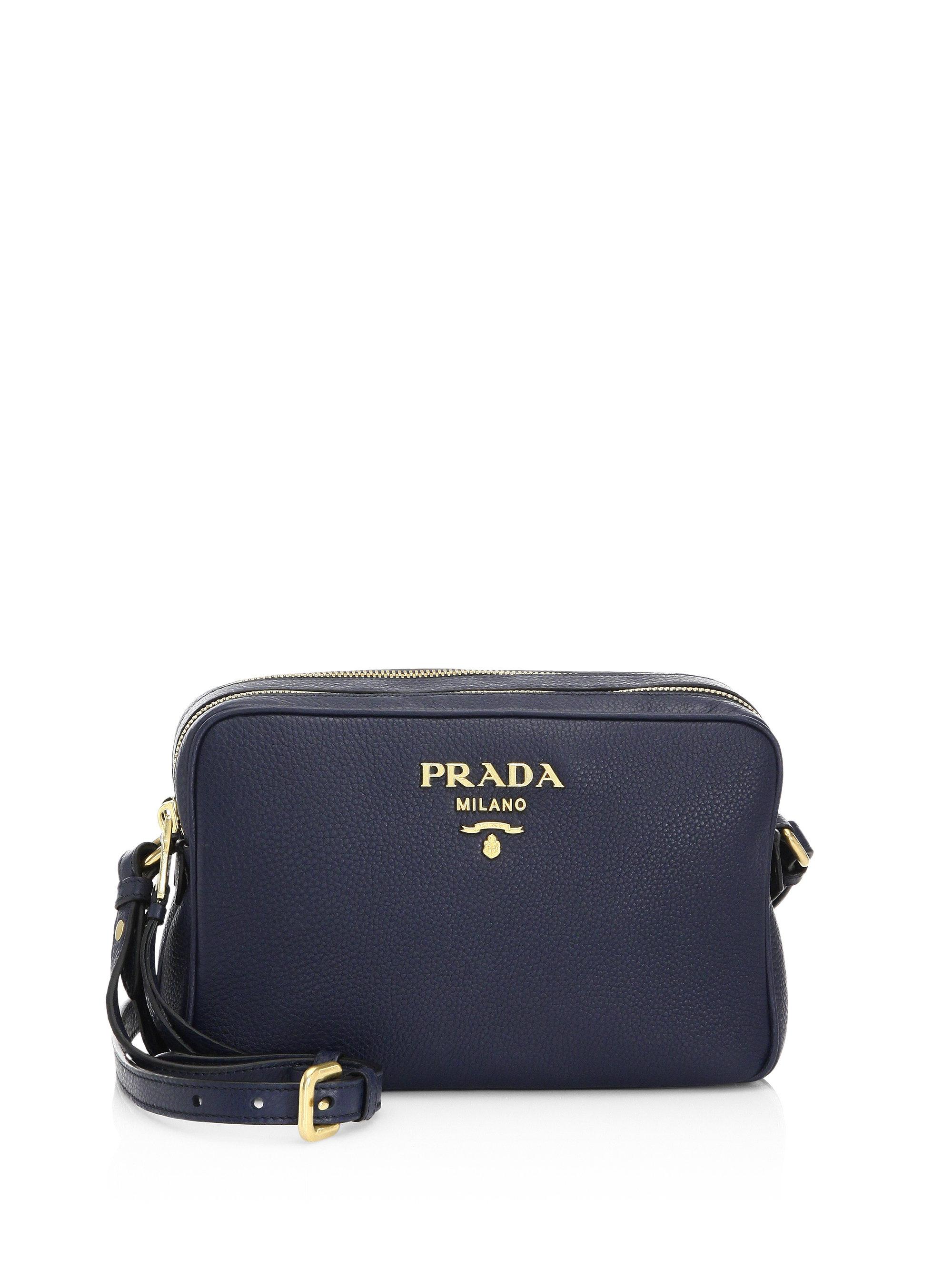 Lyst Prada Daino Crossbody Camera Bag in Blue