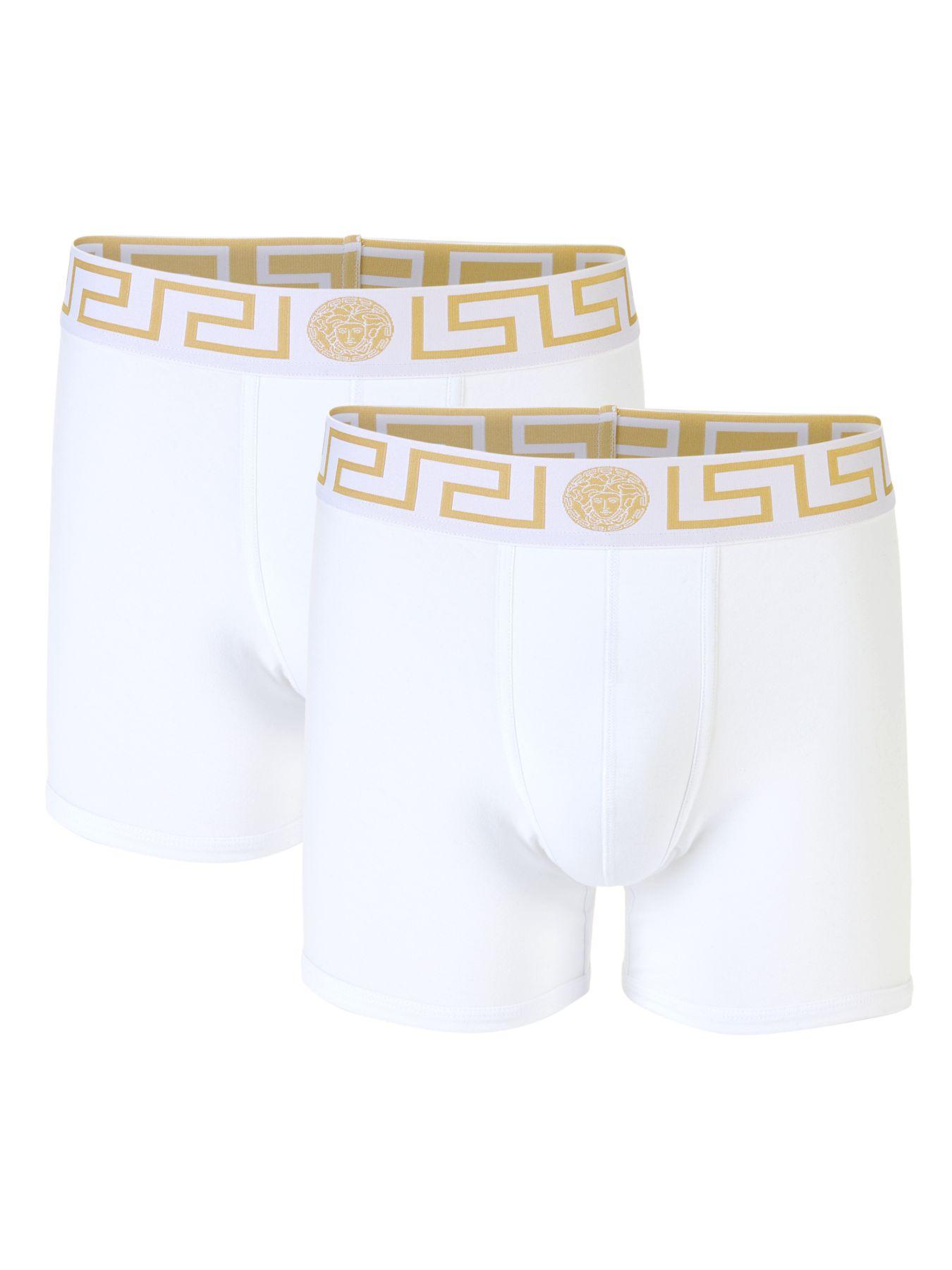 Versace Cotton 2pack Trunk Boxer Briefs in White for Men Lyst