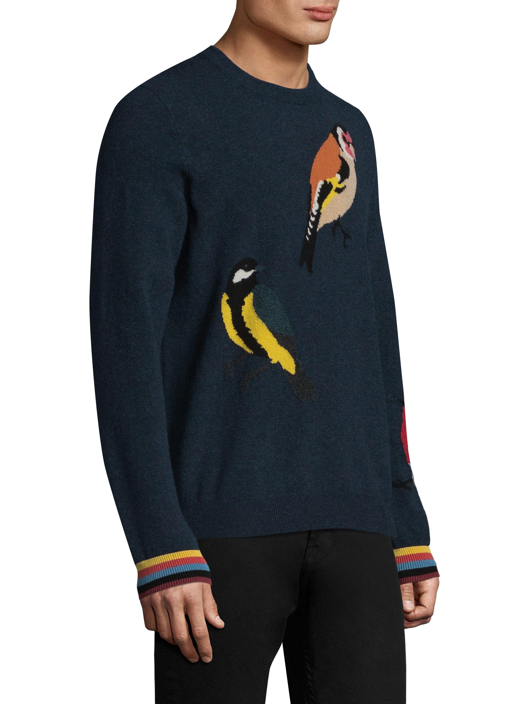 Paul Smith Wool Bird Knitted Sweater in Blue for Men - Lyst