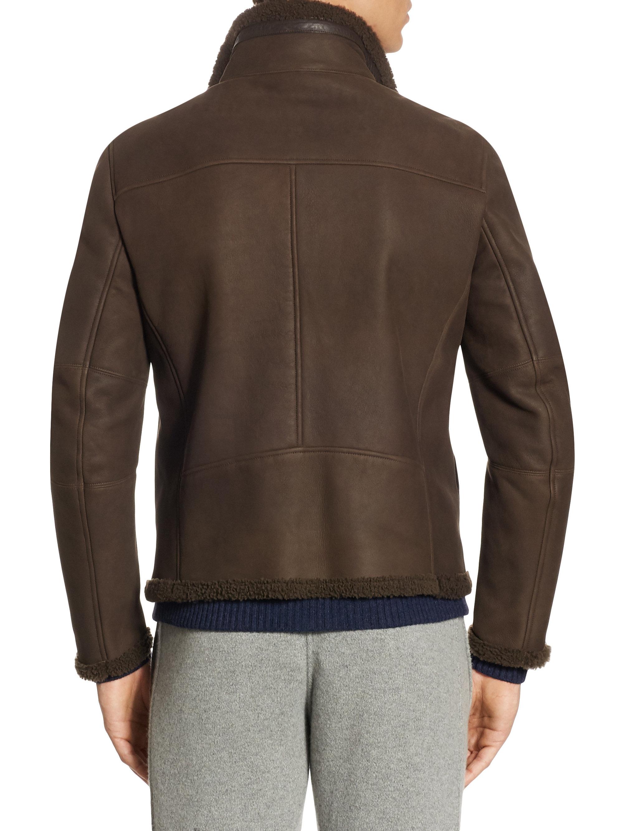 Loro Piana Leather Worthfield Shearling Jacket in Brown for Men - Lyst