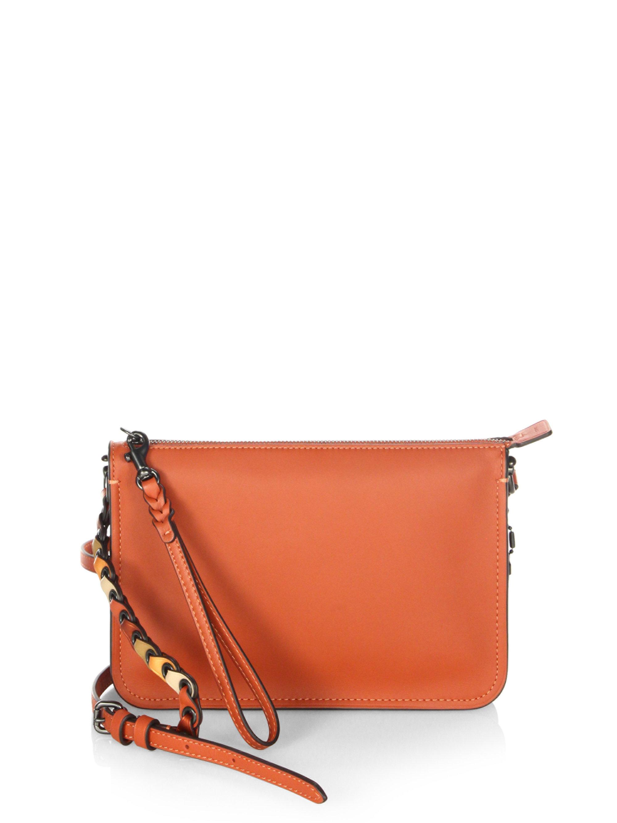 COACH Link Soho Leather Crossbody Bag in Orange Lyst