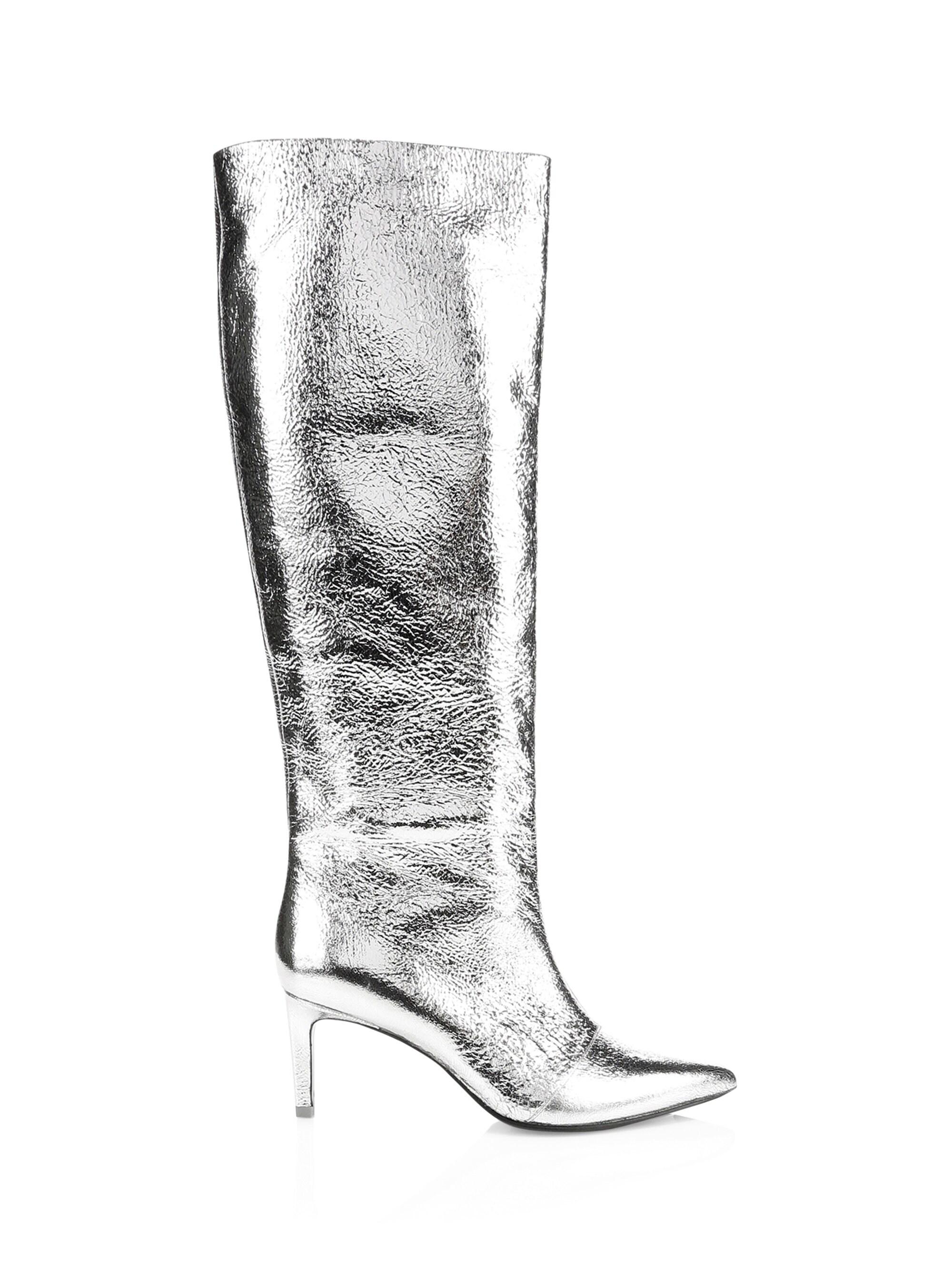 knee high metallic boots