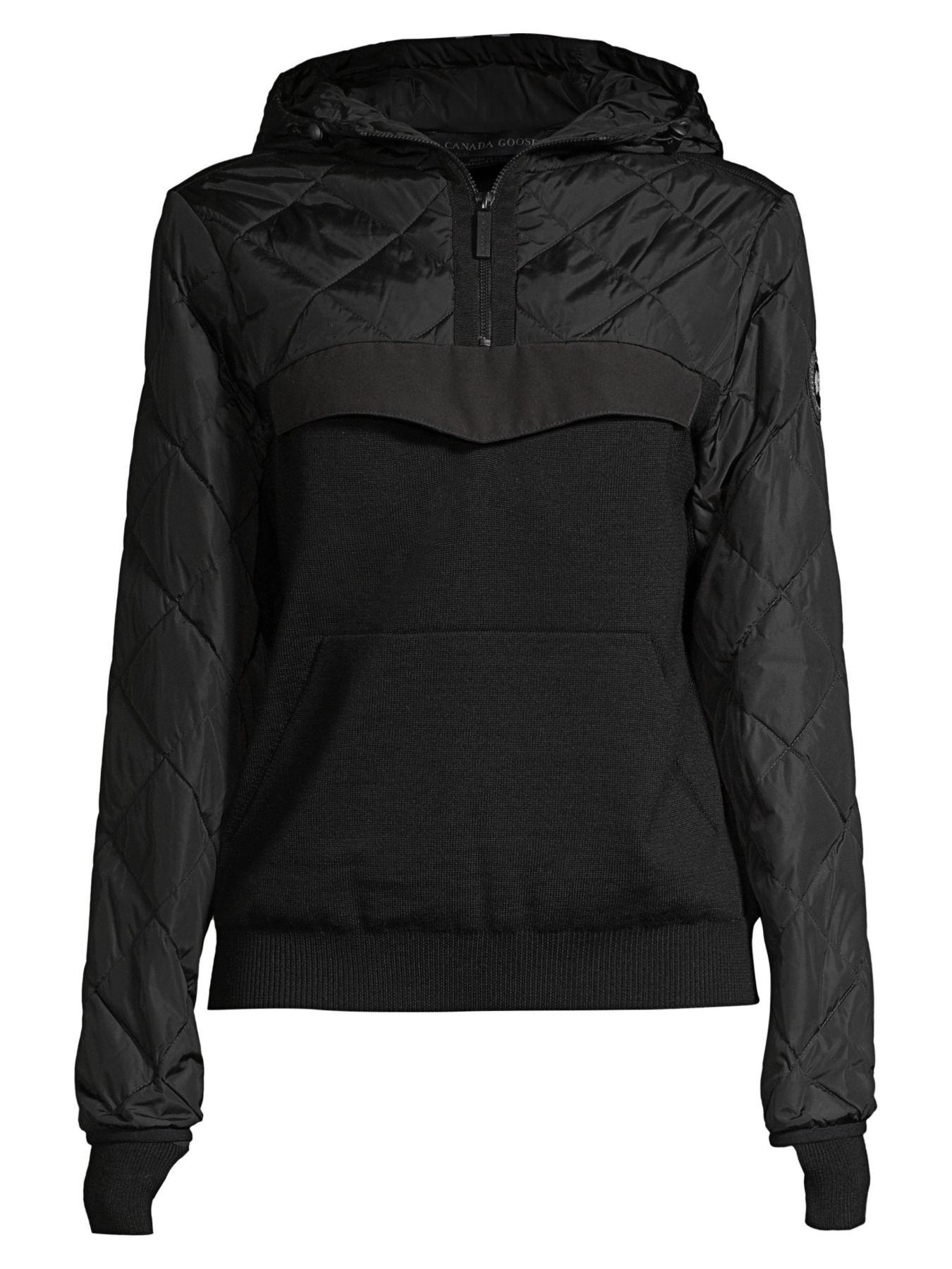 Canada Goose Hybridge Anorak Knit Wool Hoodie in Black Lyst