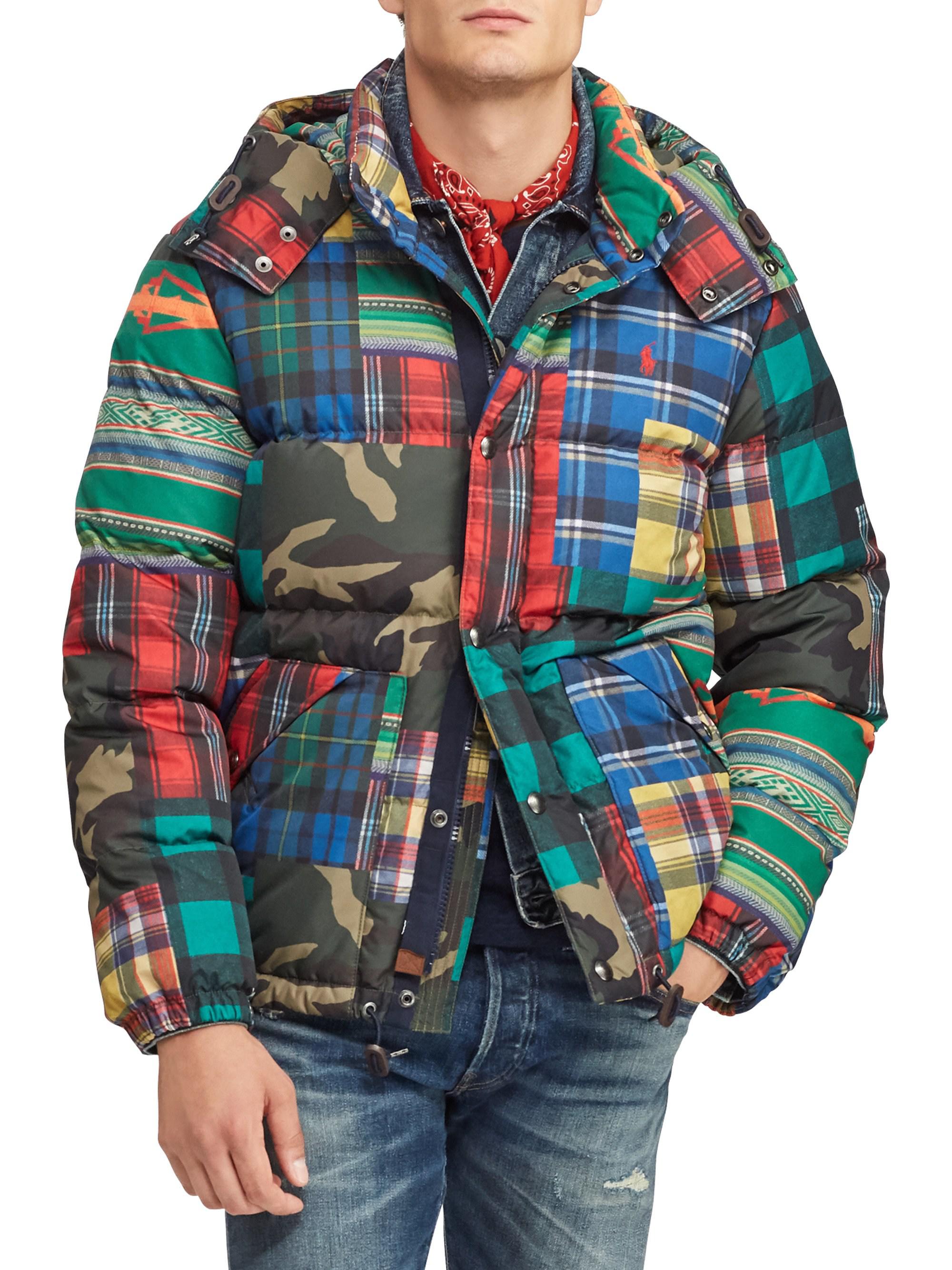 polo ralph lauren patchwork down jacket