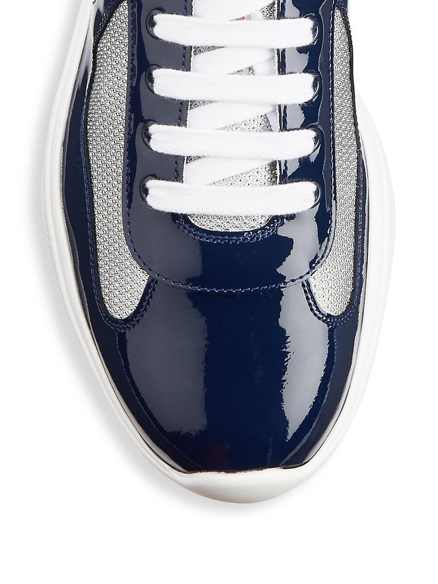 america's cup patent leather & technical fabric sneakers
