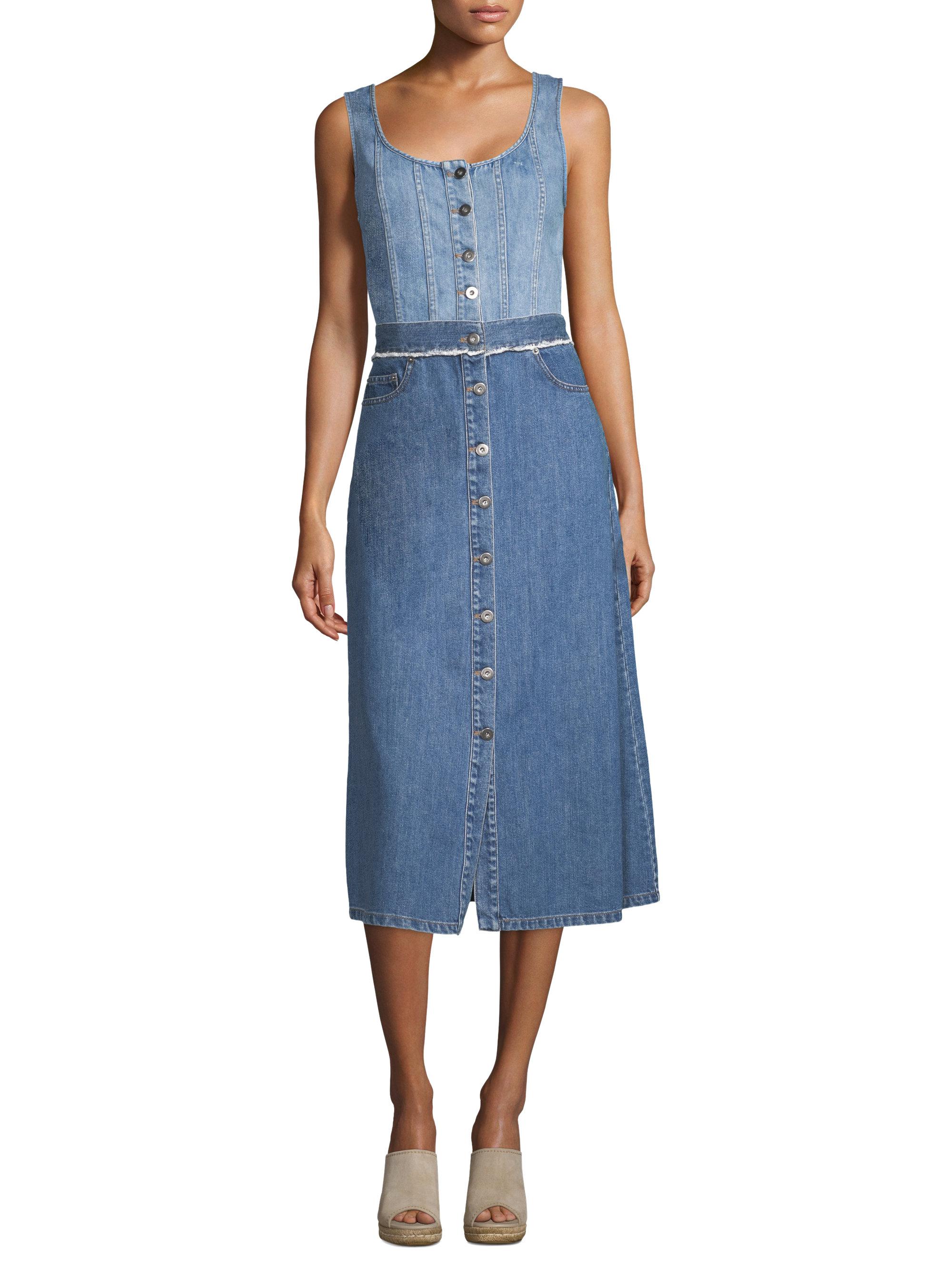 two tone denim dress