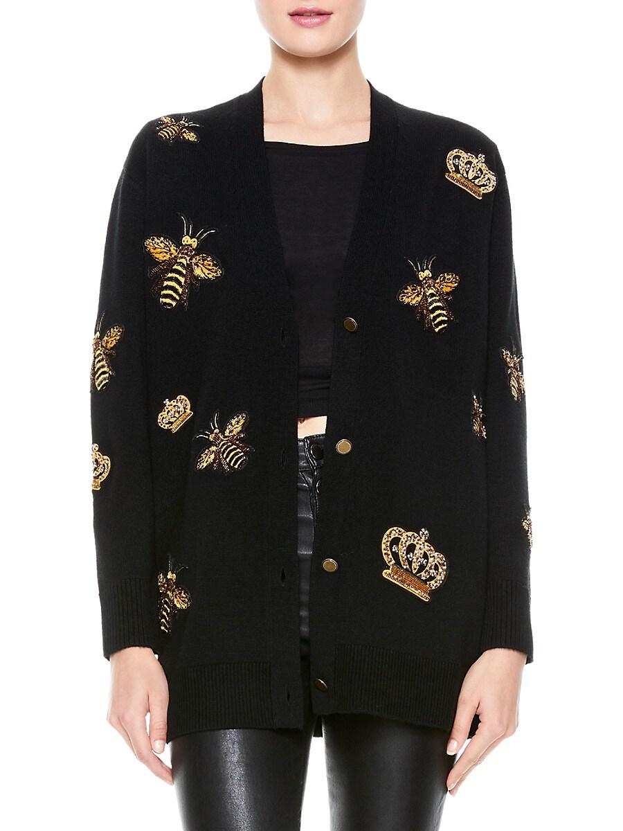 Bee Embroidered Grandpa Cardigan 