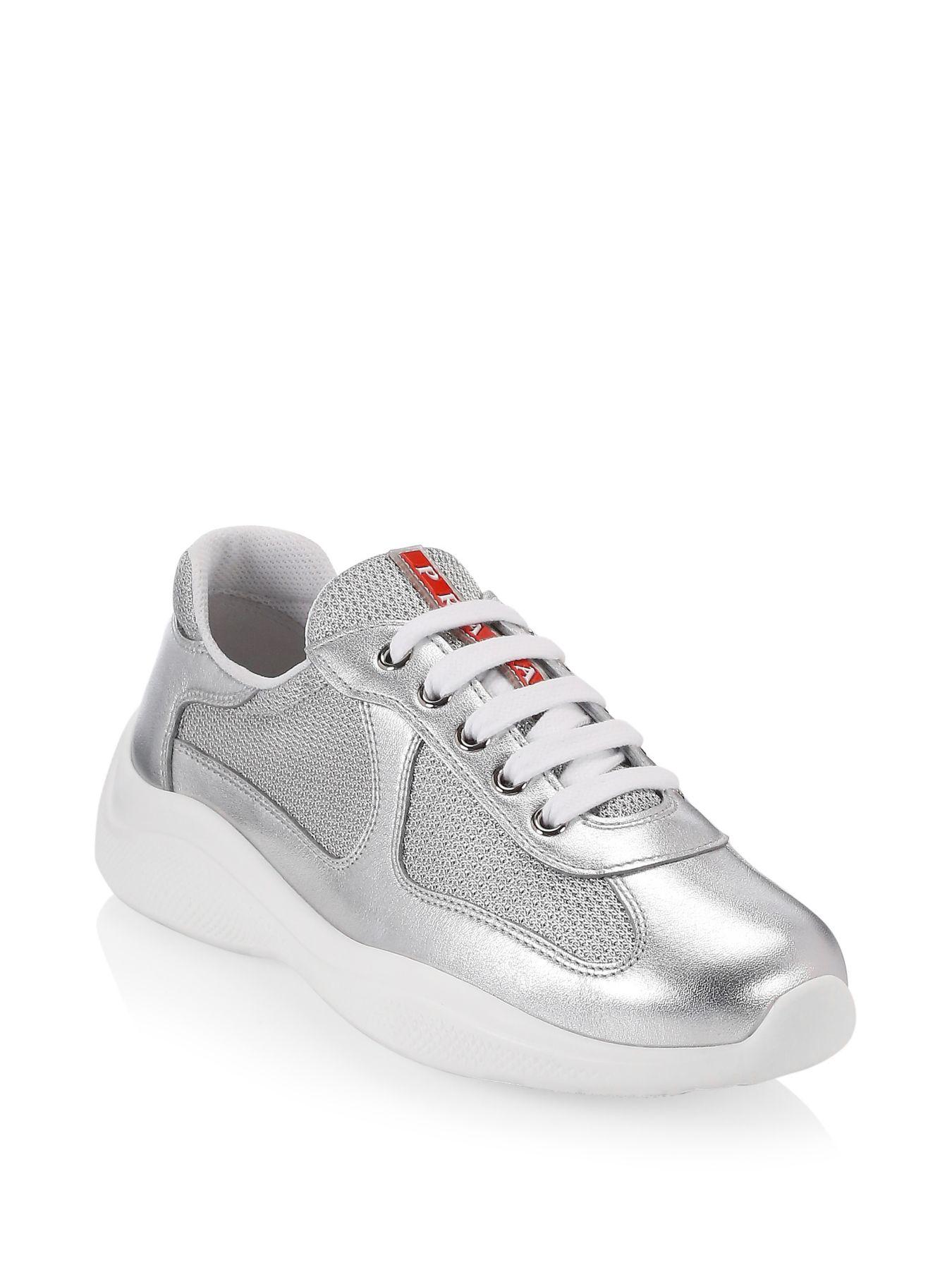 Prada Leather Fabric Sneaker White 