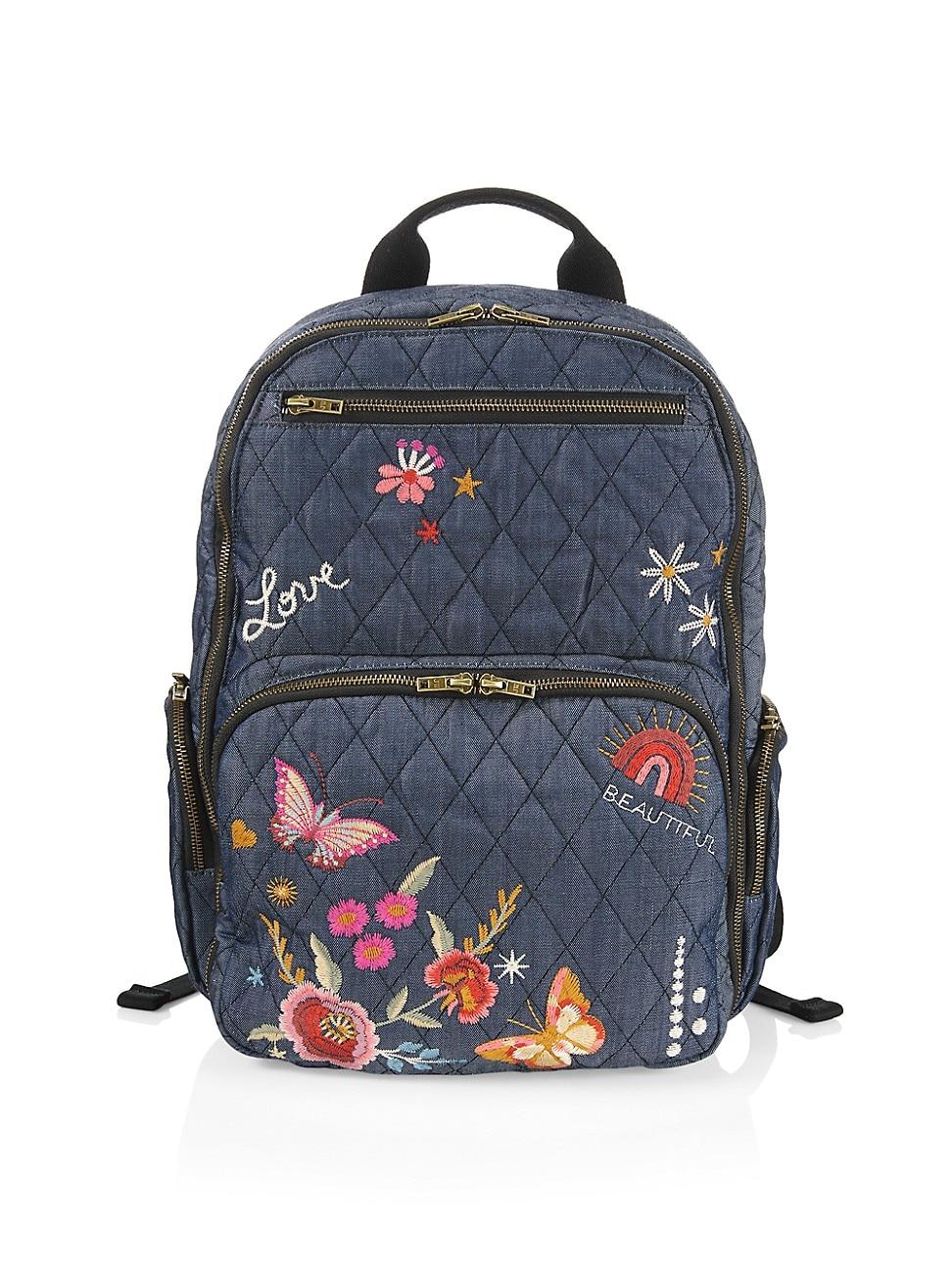 Quited Denim Backpack