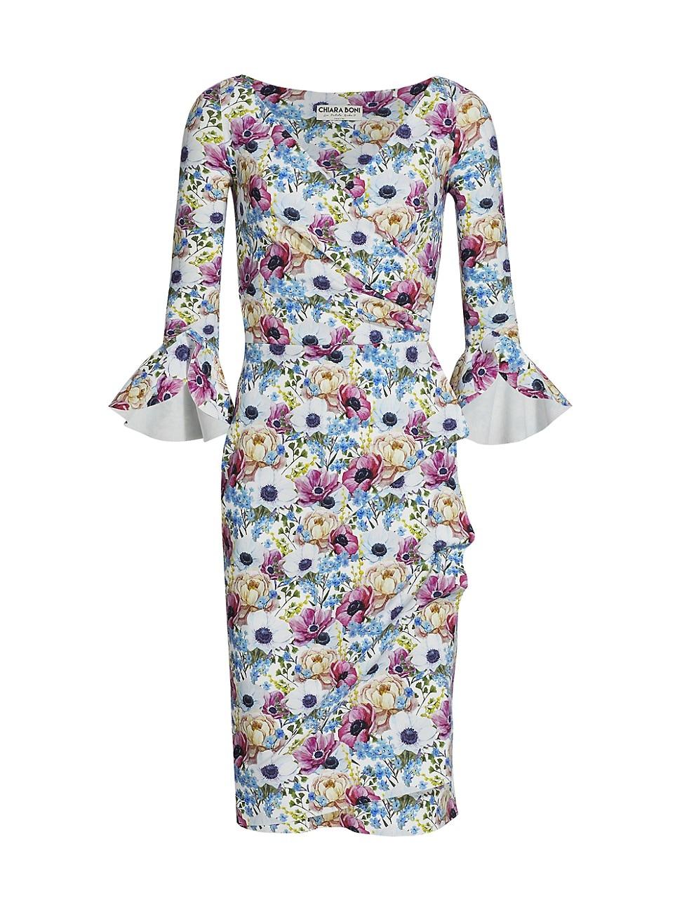 La Petite Robe Di Chiara Boni Triana Floral Stretch Wrap-effect Dress ...