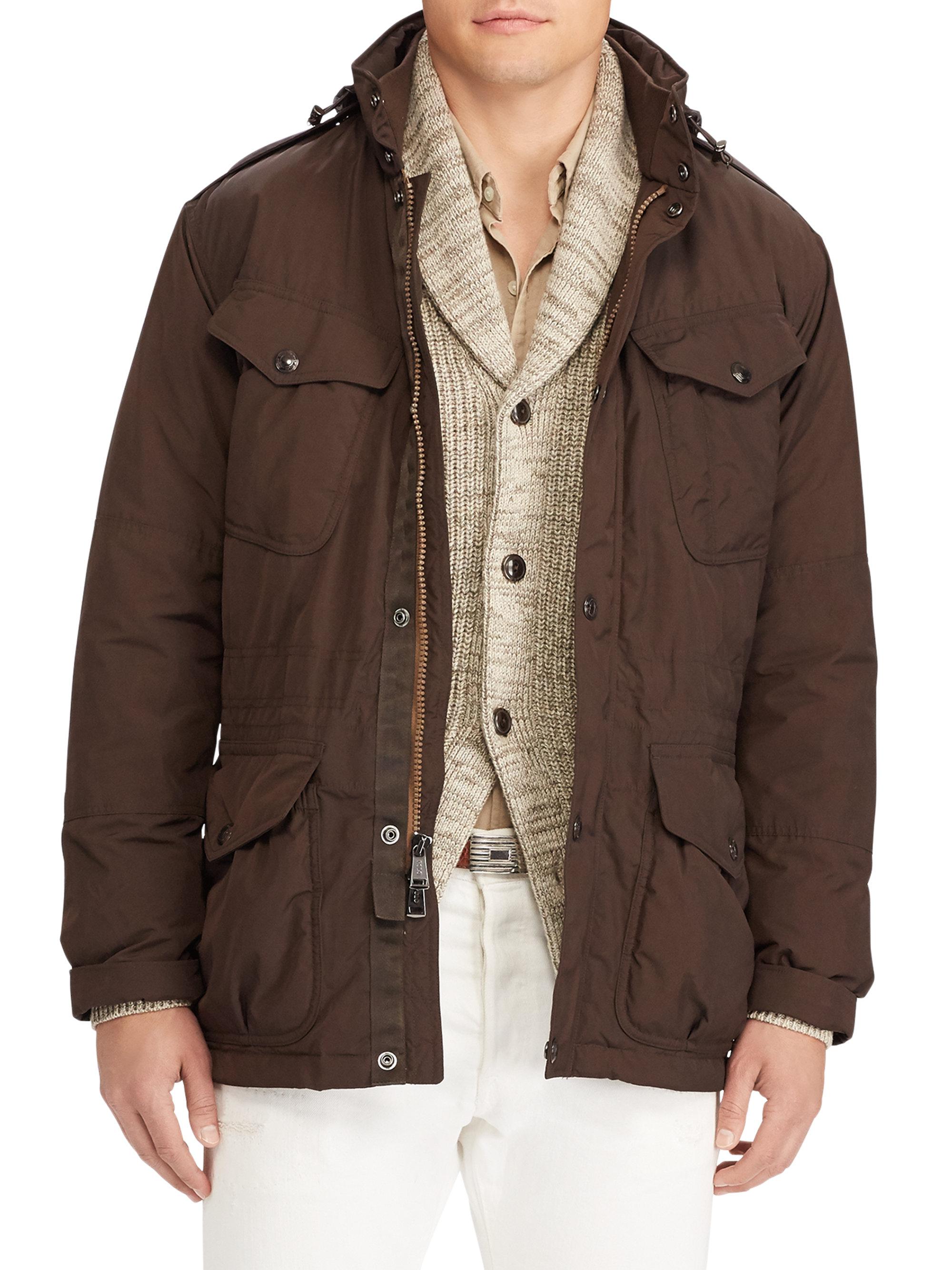 brown polo jacket