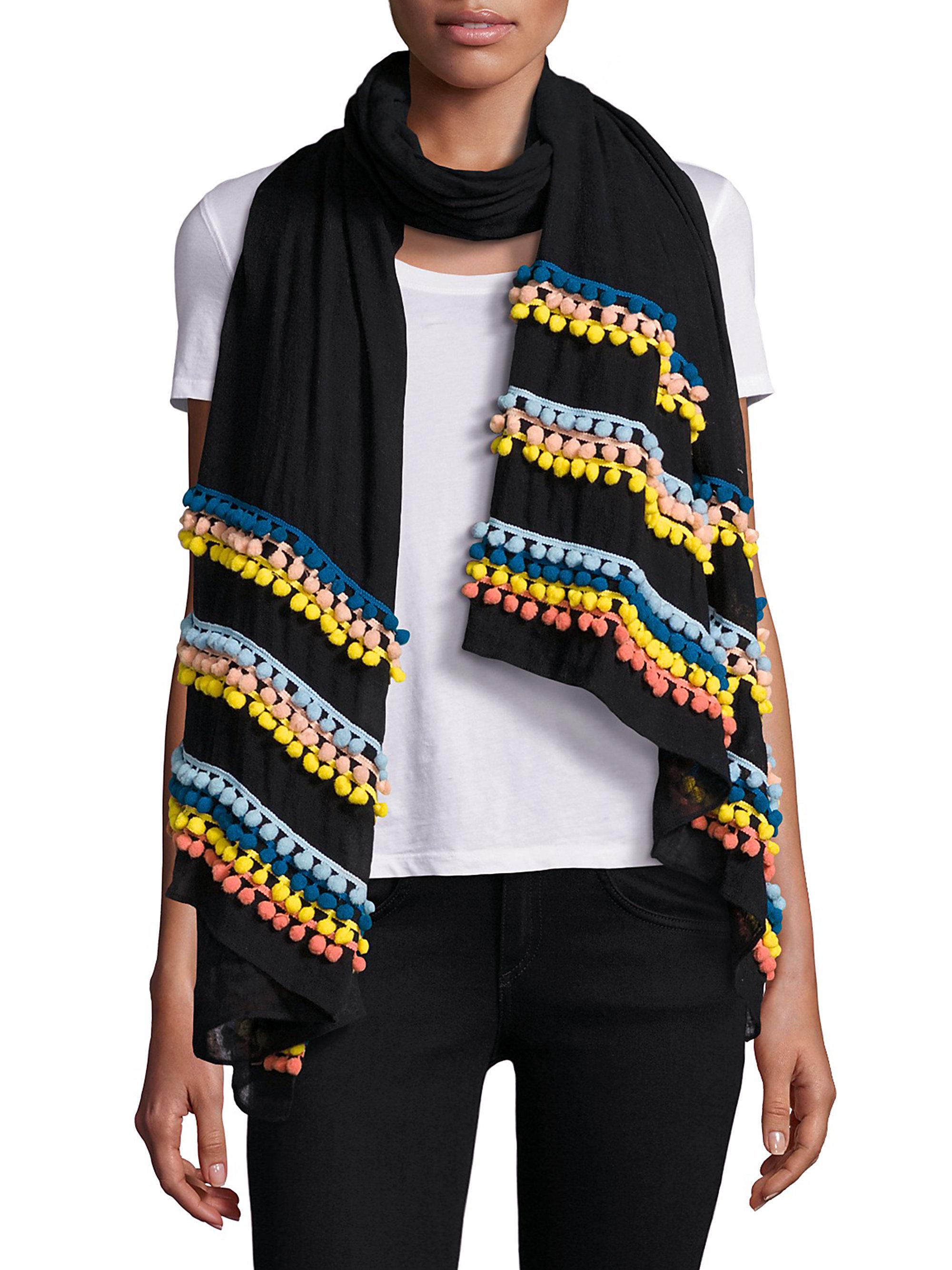 black pom pom scarf