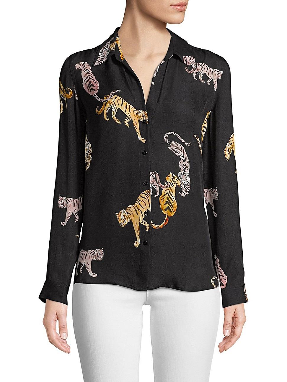 Louis Vuitton - Ink Tiger Silk Shirt - Black Blanc - Women - Size: 36 - Luxury