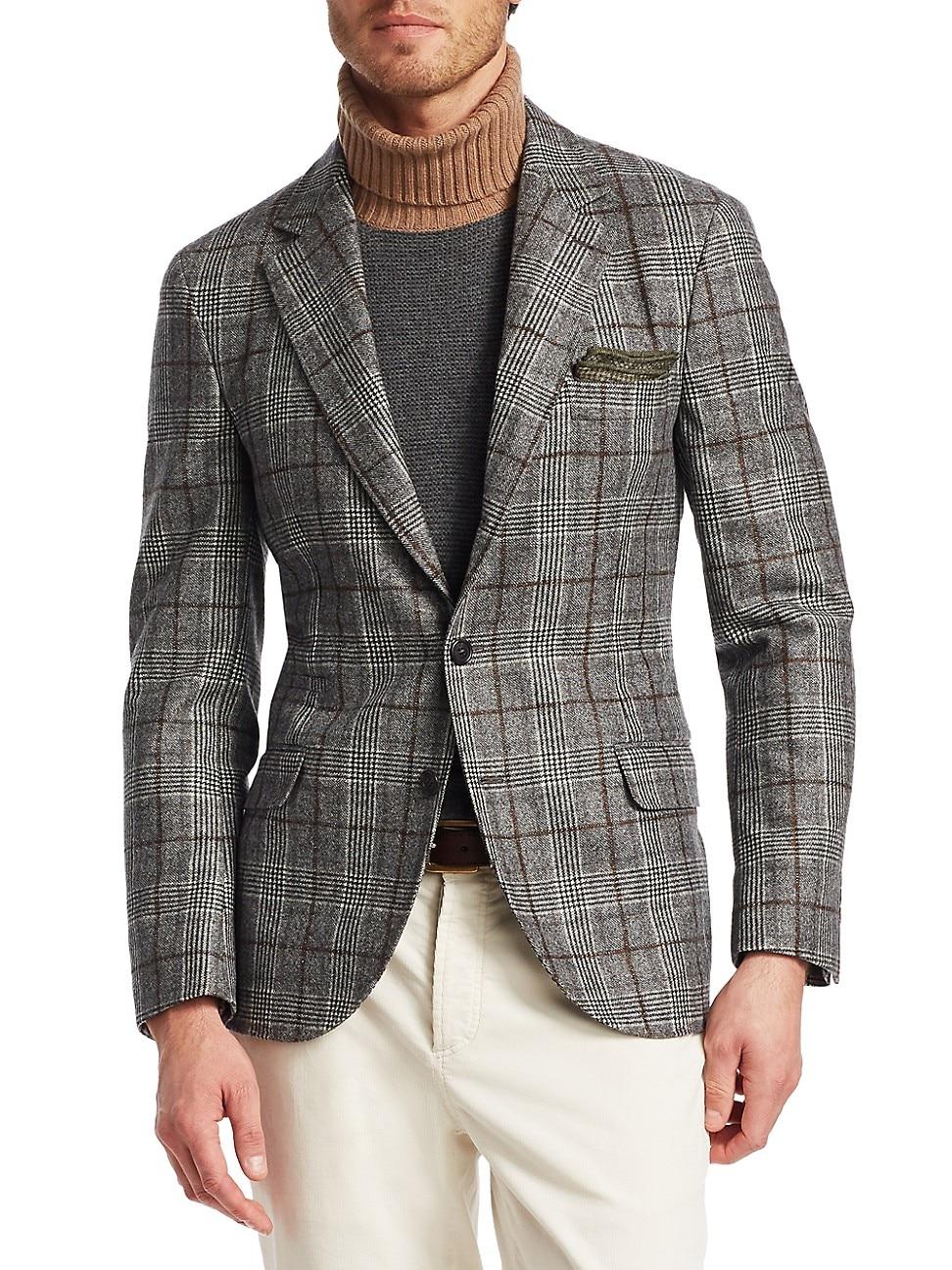 plaid gray blazer