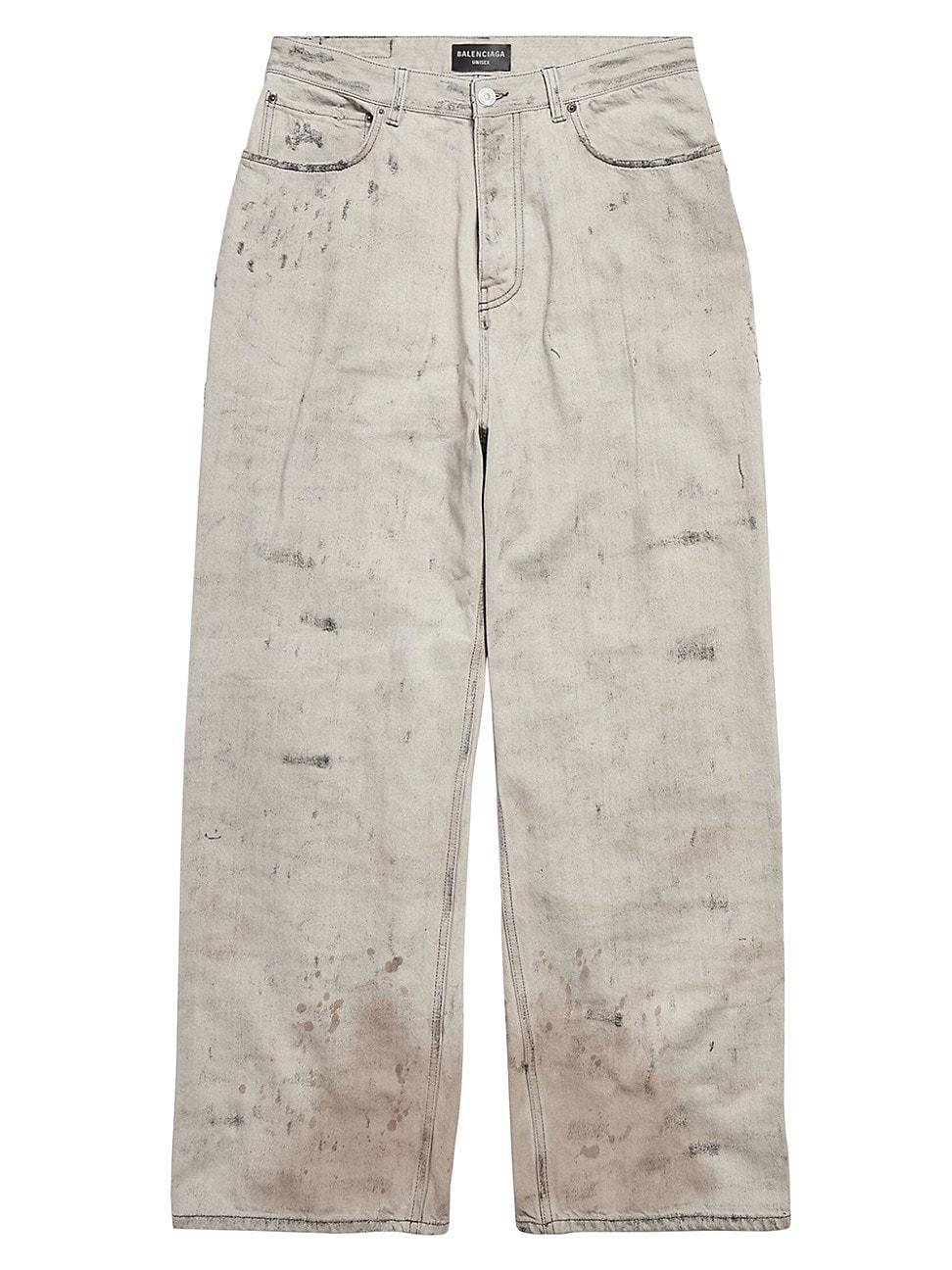 Balenciaga Super Destroyed Baggy Pants in Natural | Lyst