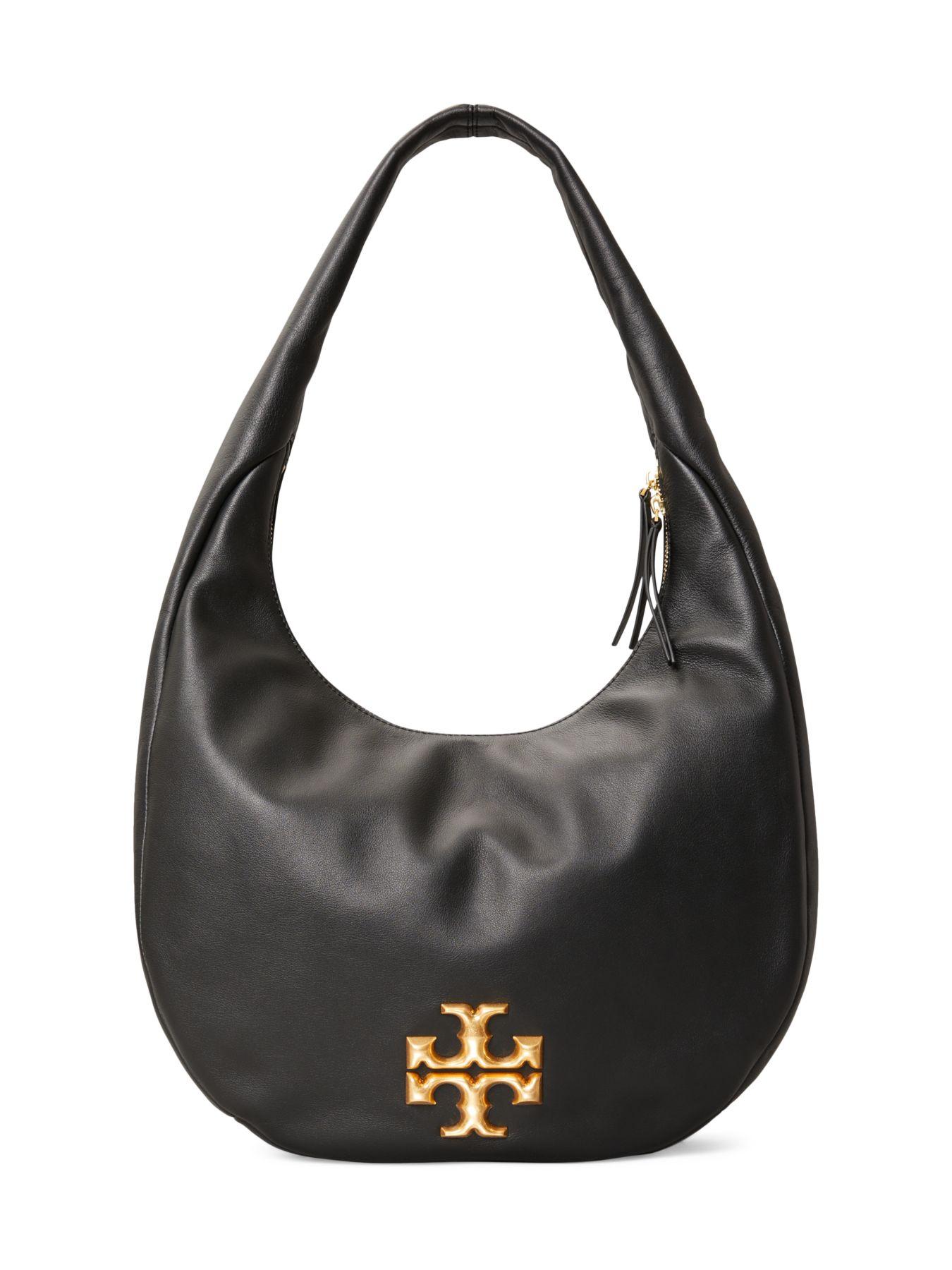 Tory Burch Kira Leather Hobo Bag in Black Lyst