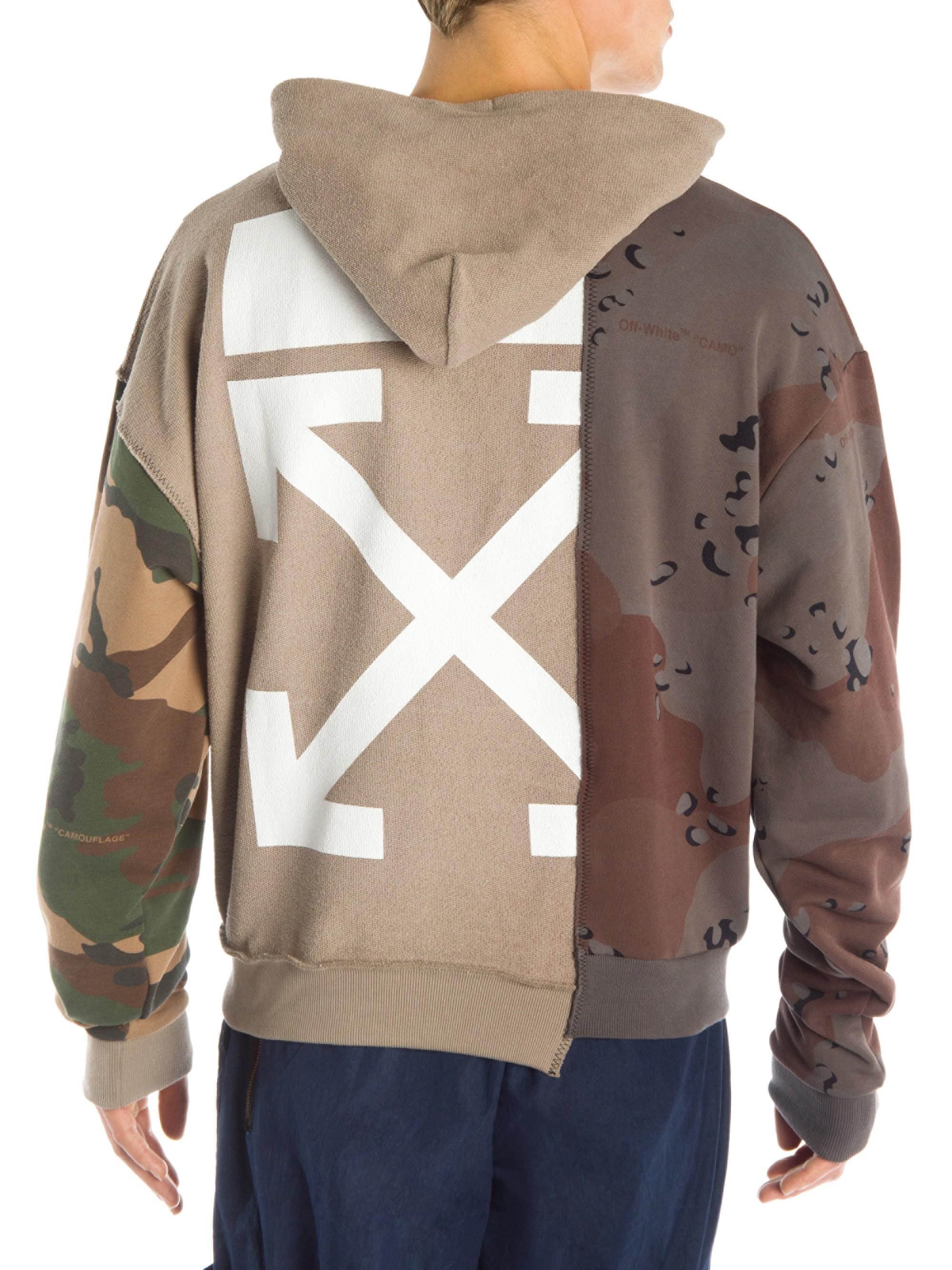 off white reconstructed camouflage sweatshirt