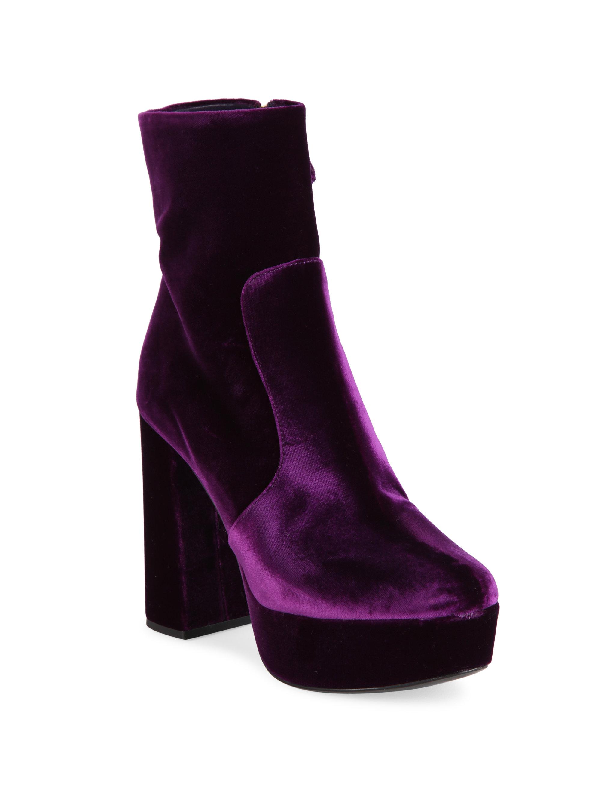 velvet platform boots