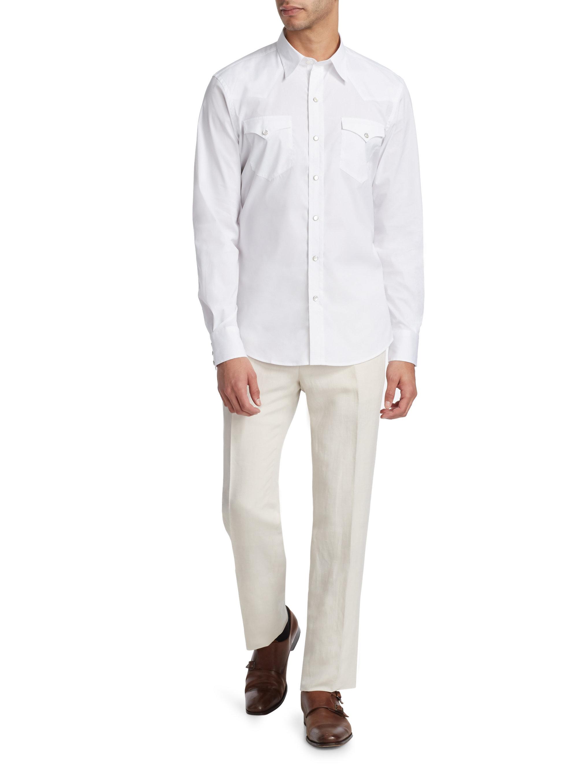 ralph lauren purple label white shirt