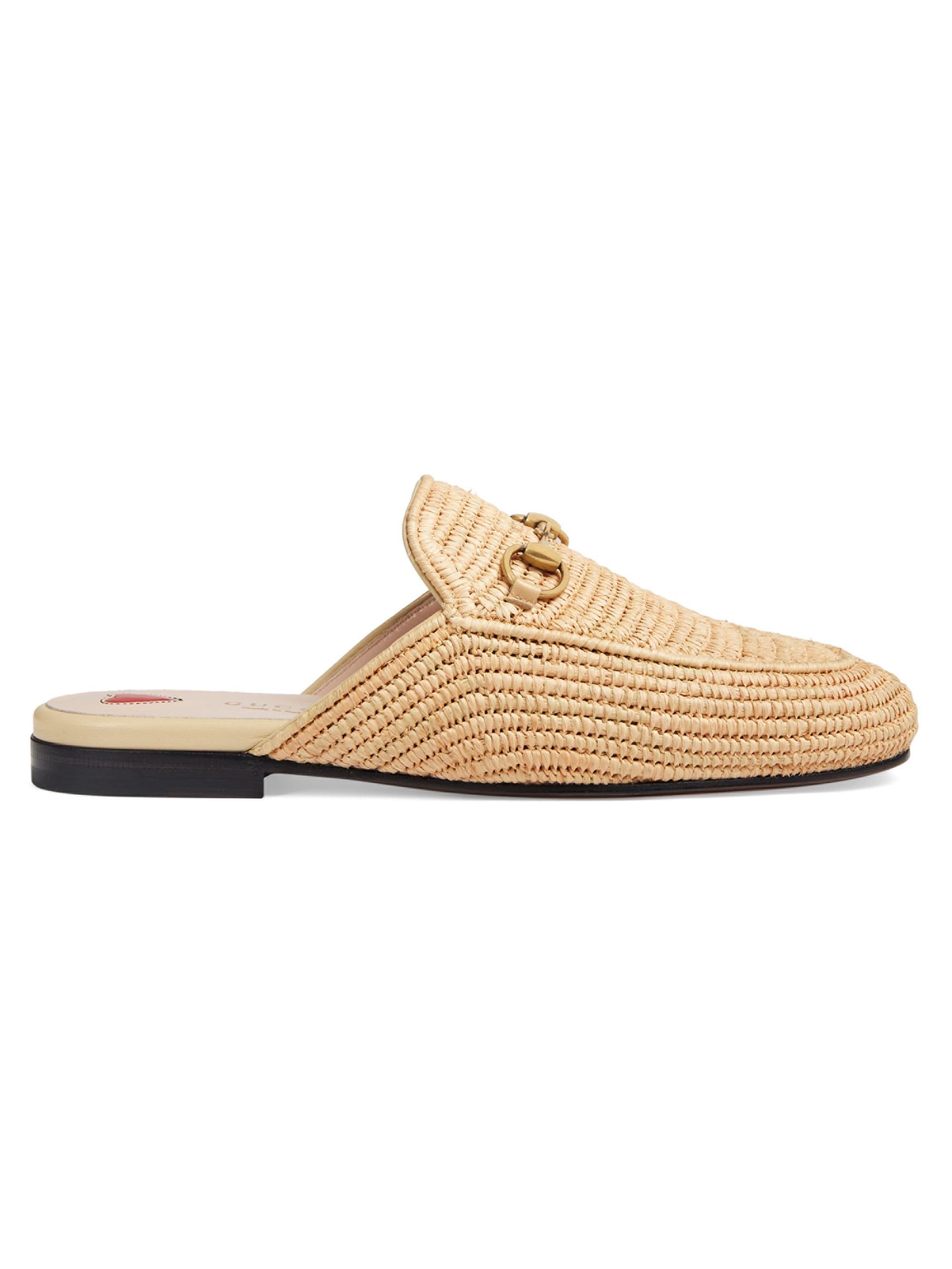 gucci princetown raffia slipper