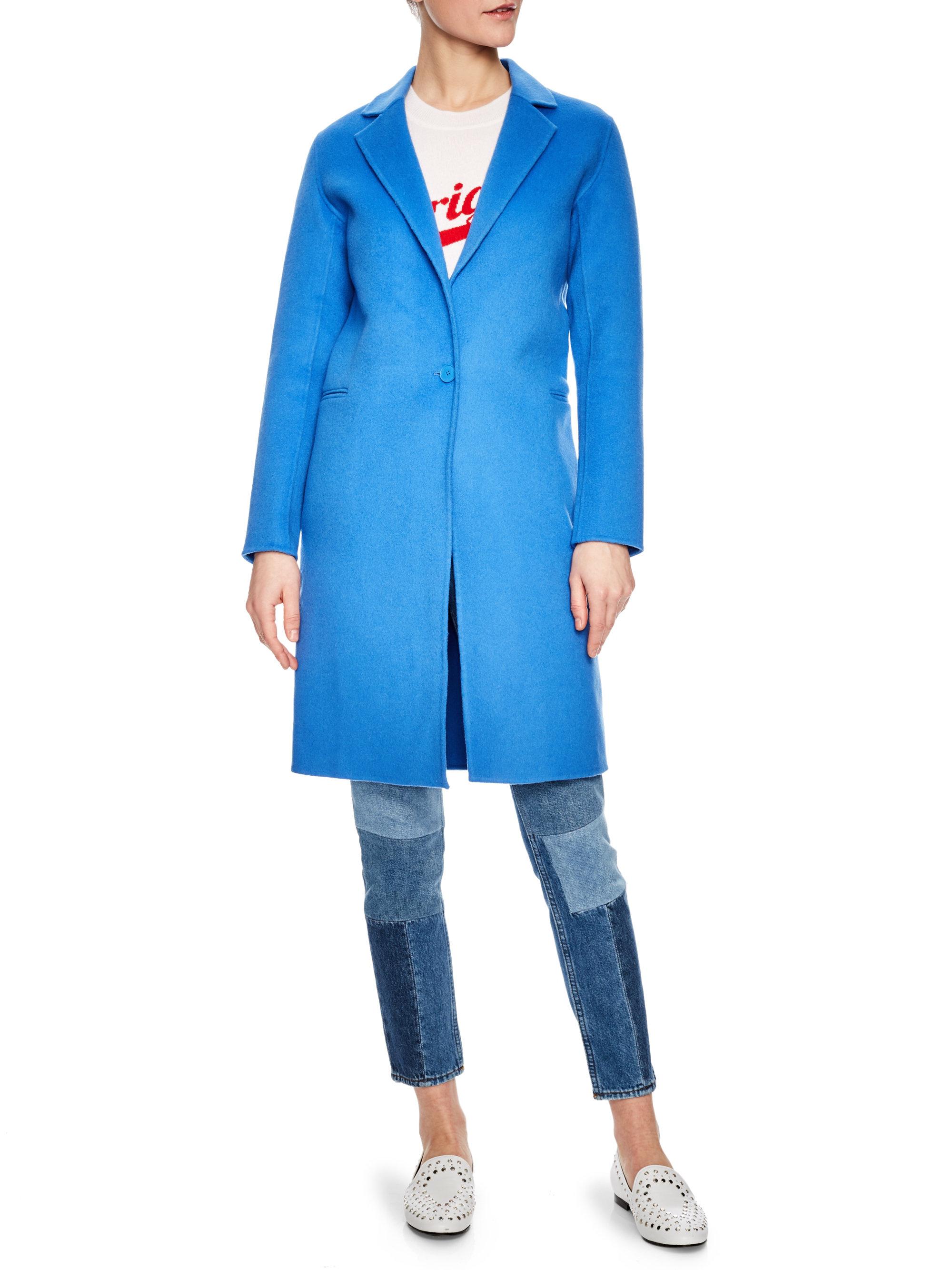 baby blue wool coat womens