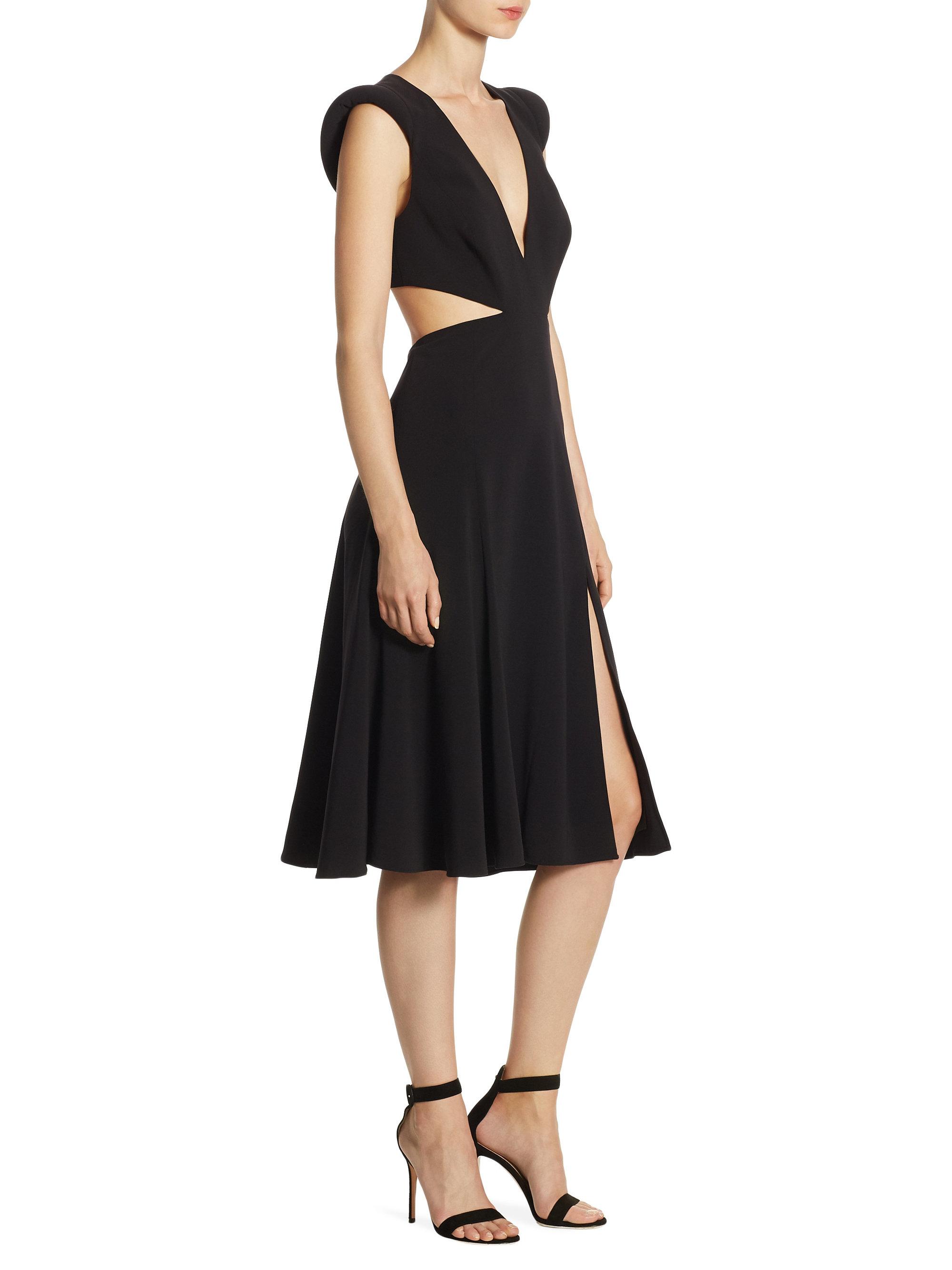 black flowy knee length dress