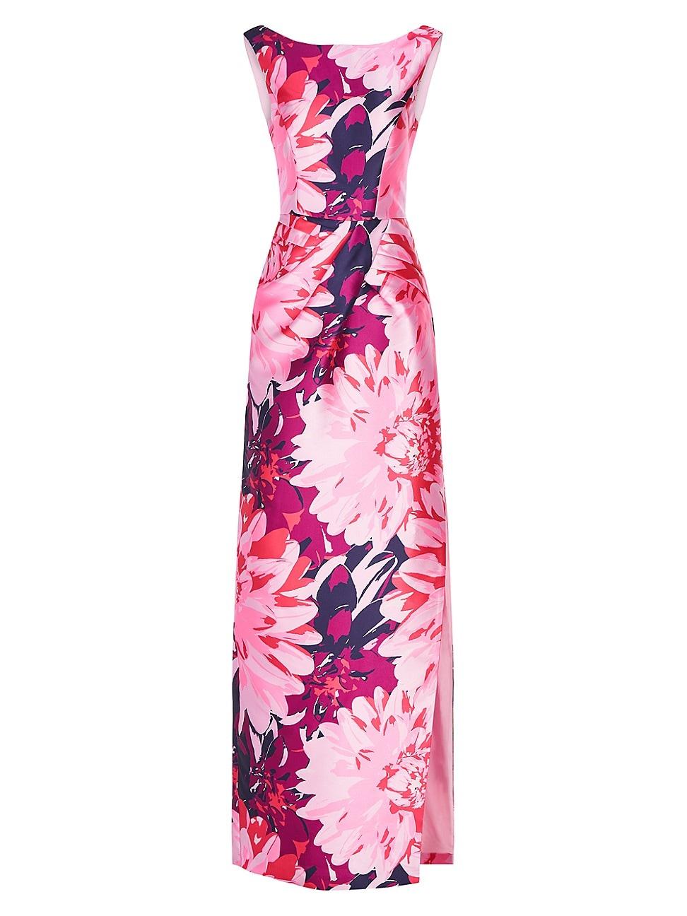 Kay Unger Nanette Chrysanthemum-printed Column Gown in Pink | Lyst