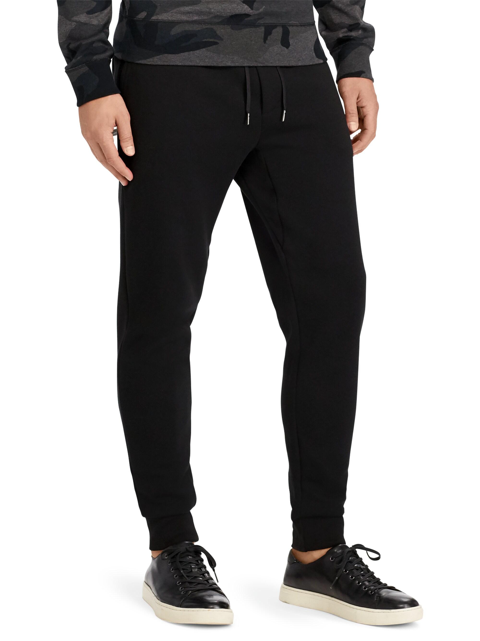 Polo Ralph Lauren Embroidered Double-knit Jogger Pants in Black for Men