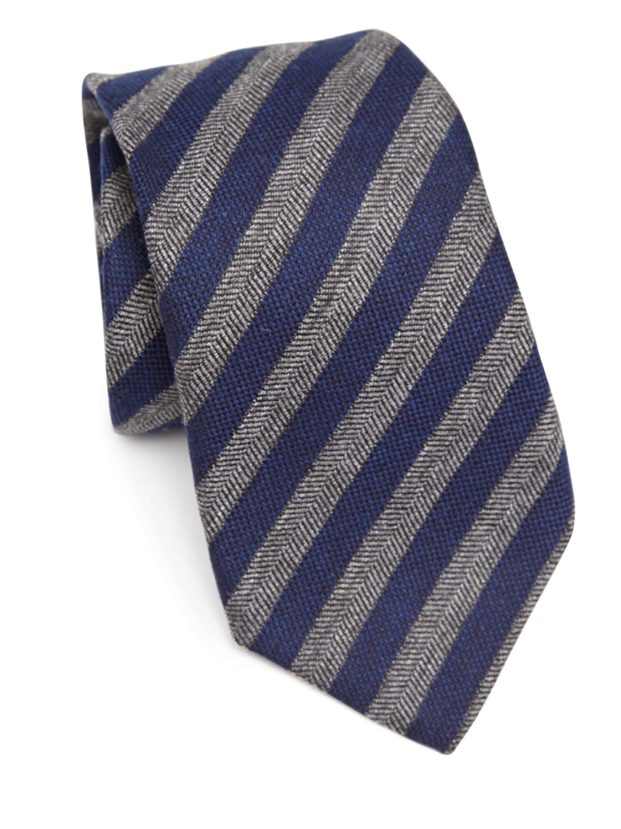 Lyst - Kiton Herringbone Striped Tie in Blue for Men