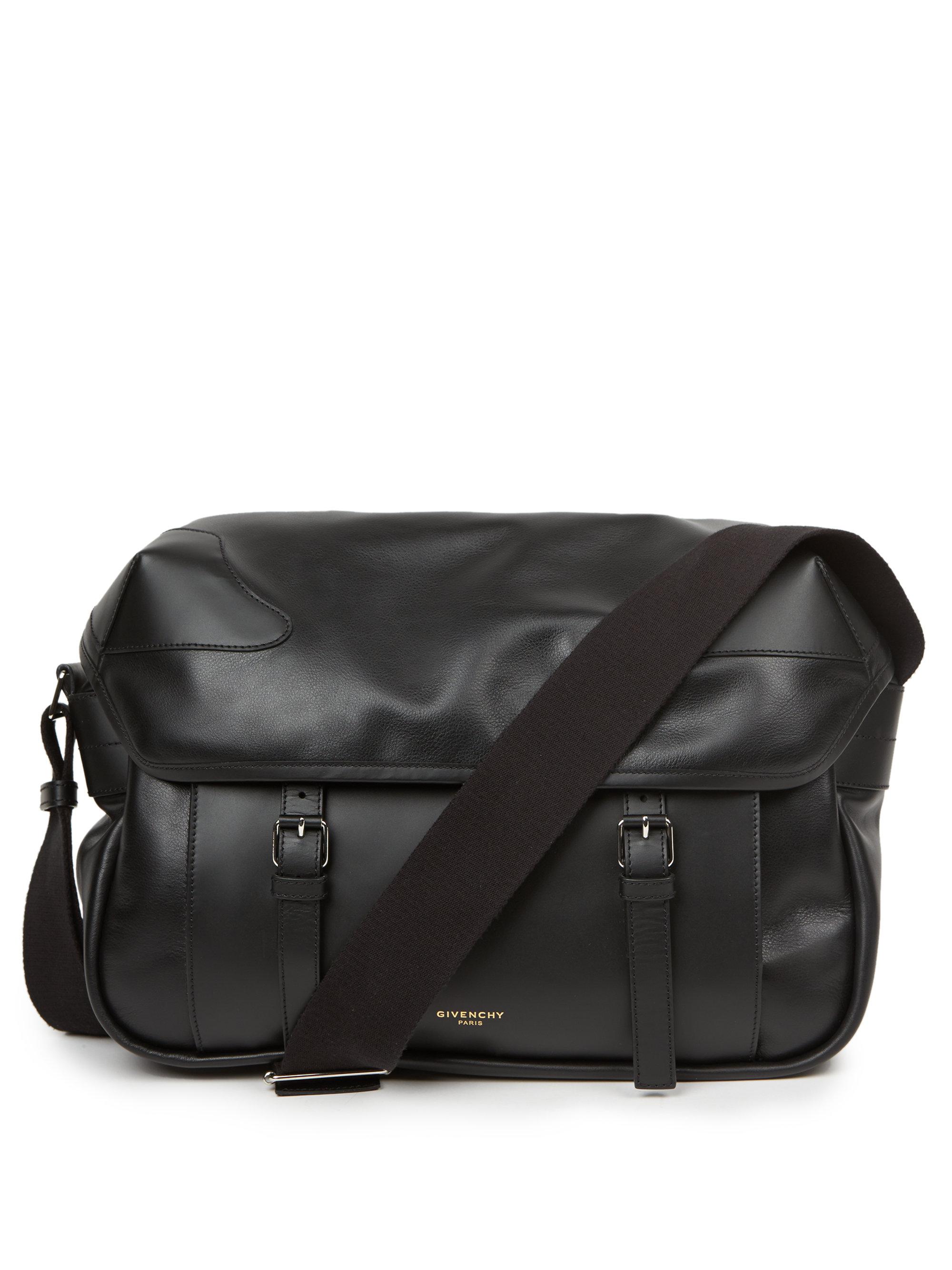 Lyst - Givenchy Leather Messenger Bag in Black for Men