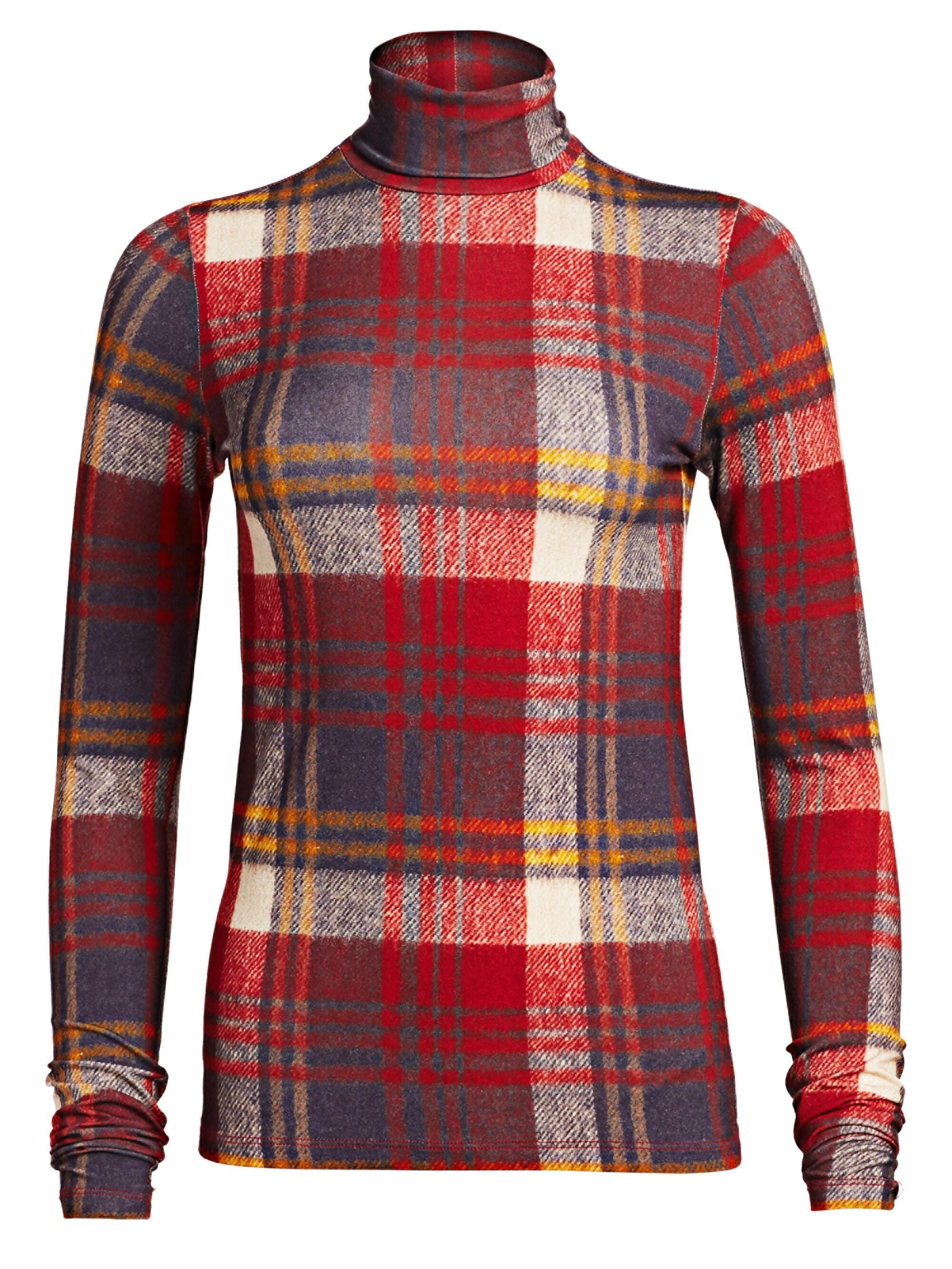 turtle neck with plaid shirt