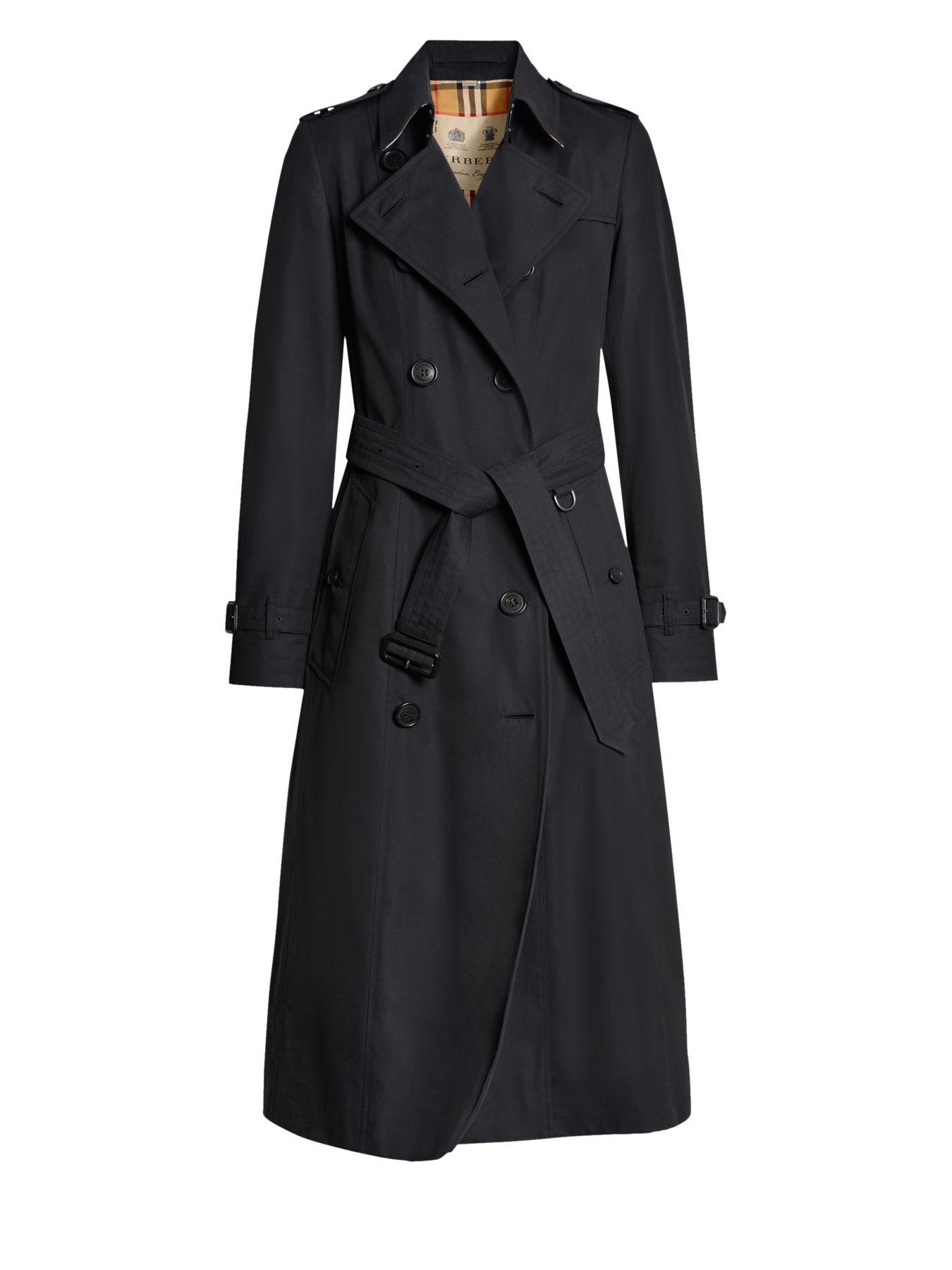 Burberry Chelsea Belted Double-breasted Cotton Trench Coat in Dark ...