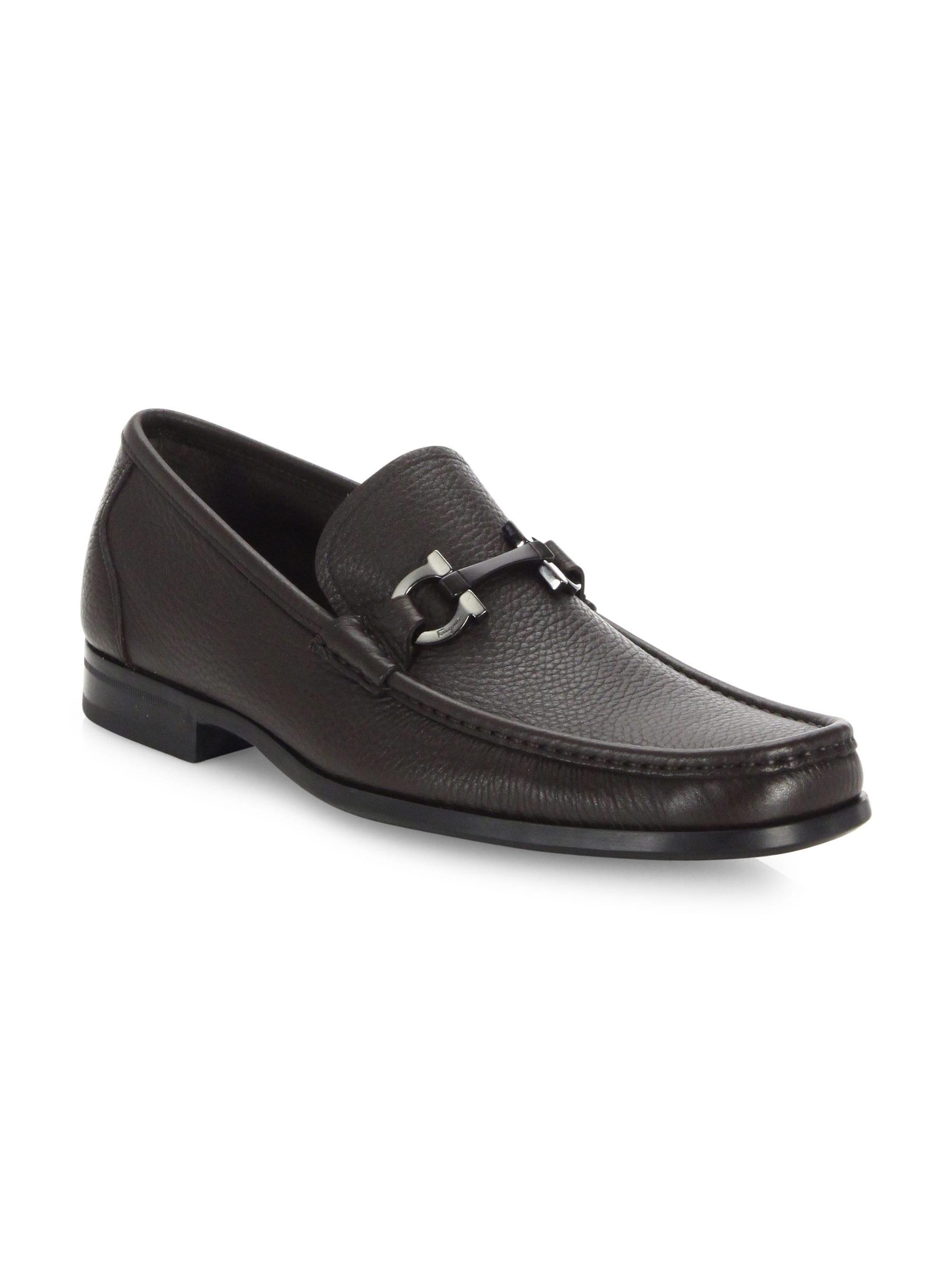 Ferragamo Grandioso Gancini Bit Leather Loafers in Brown for Men - Save ...