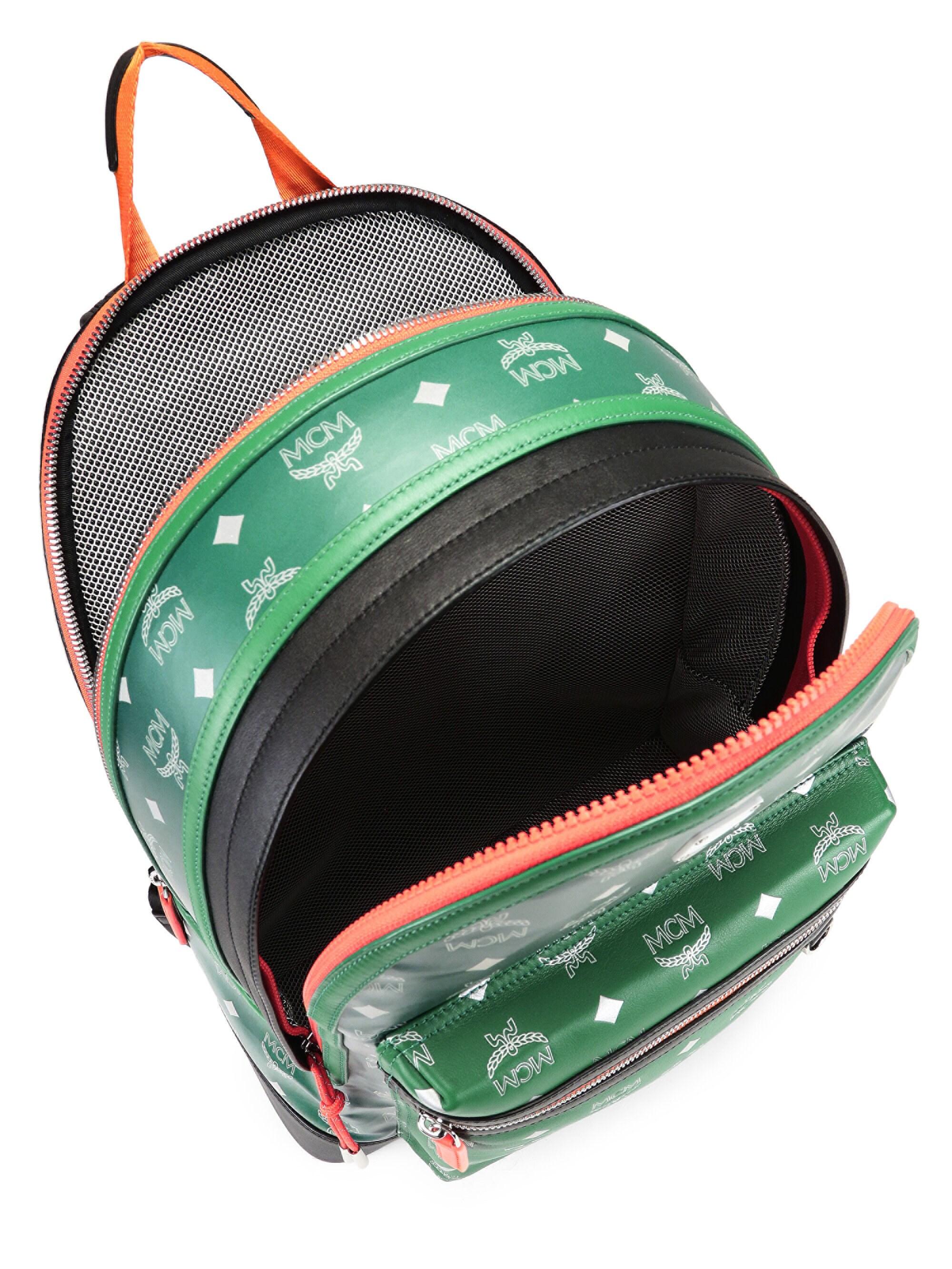 New! MCM 'Eel' Striped Rainbow Leather Mini Backpack