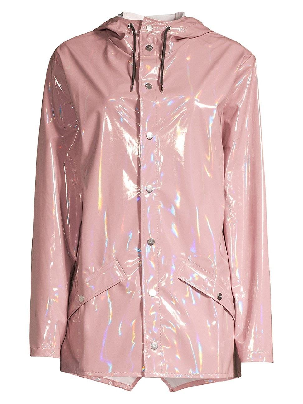 Rains Holographic Glossed-pu Jacket in Black | Lyst