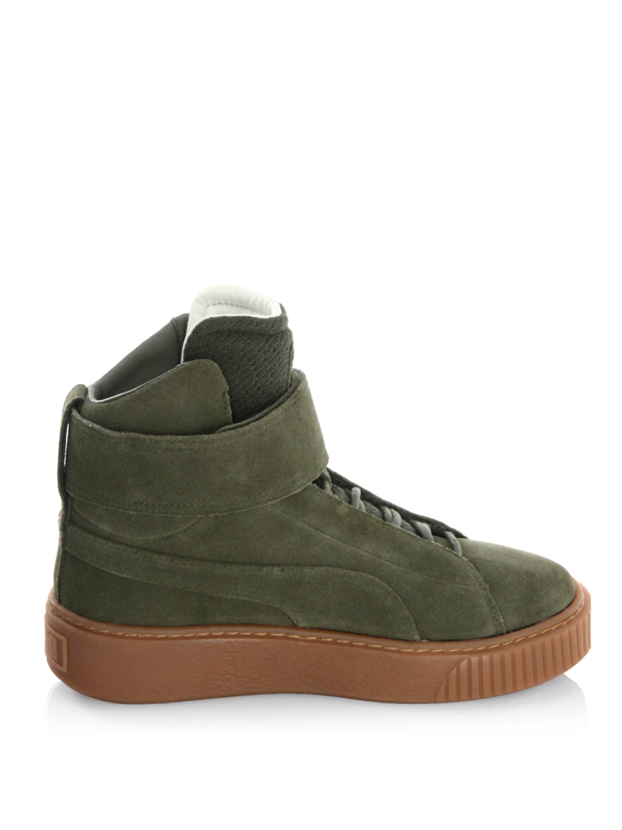 PUMA Suede Mid-top Sneakers in Olive Green (Green) for Men | Lyst
