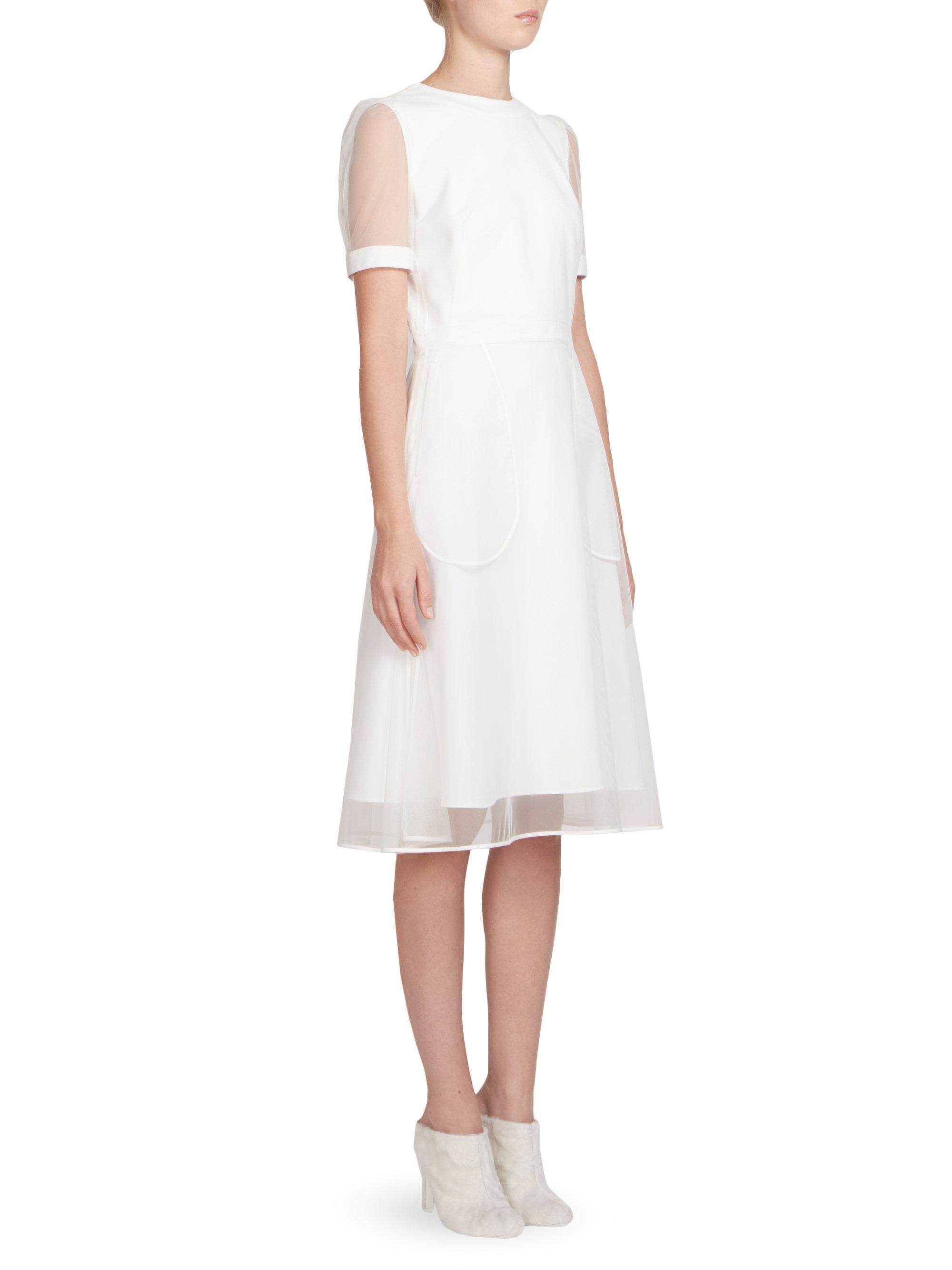 White Sheer Dress Overlay