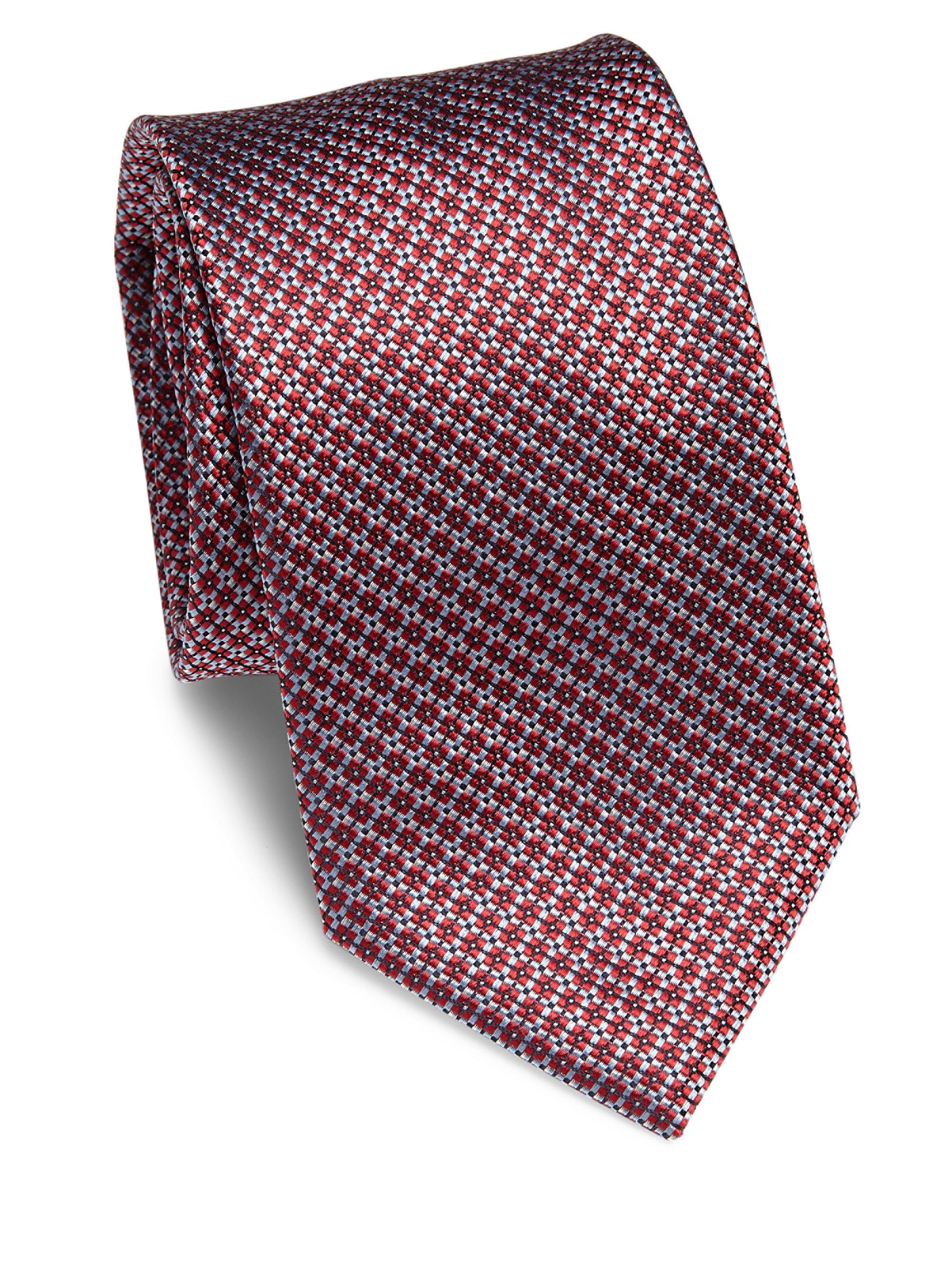 Brioni Textured Diamond Neat Silk Tie for Men - Lyst