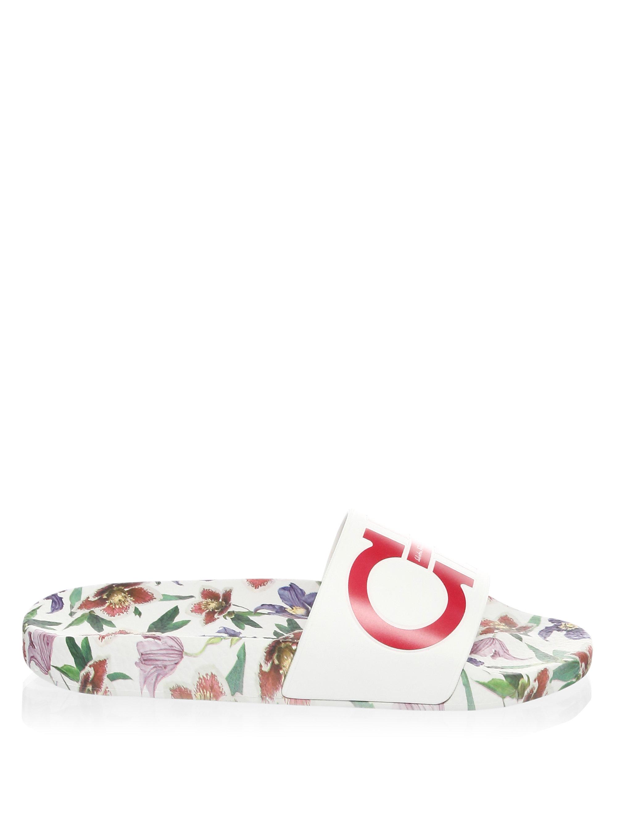 ferragamo floral slides