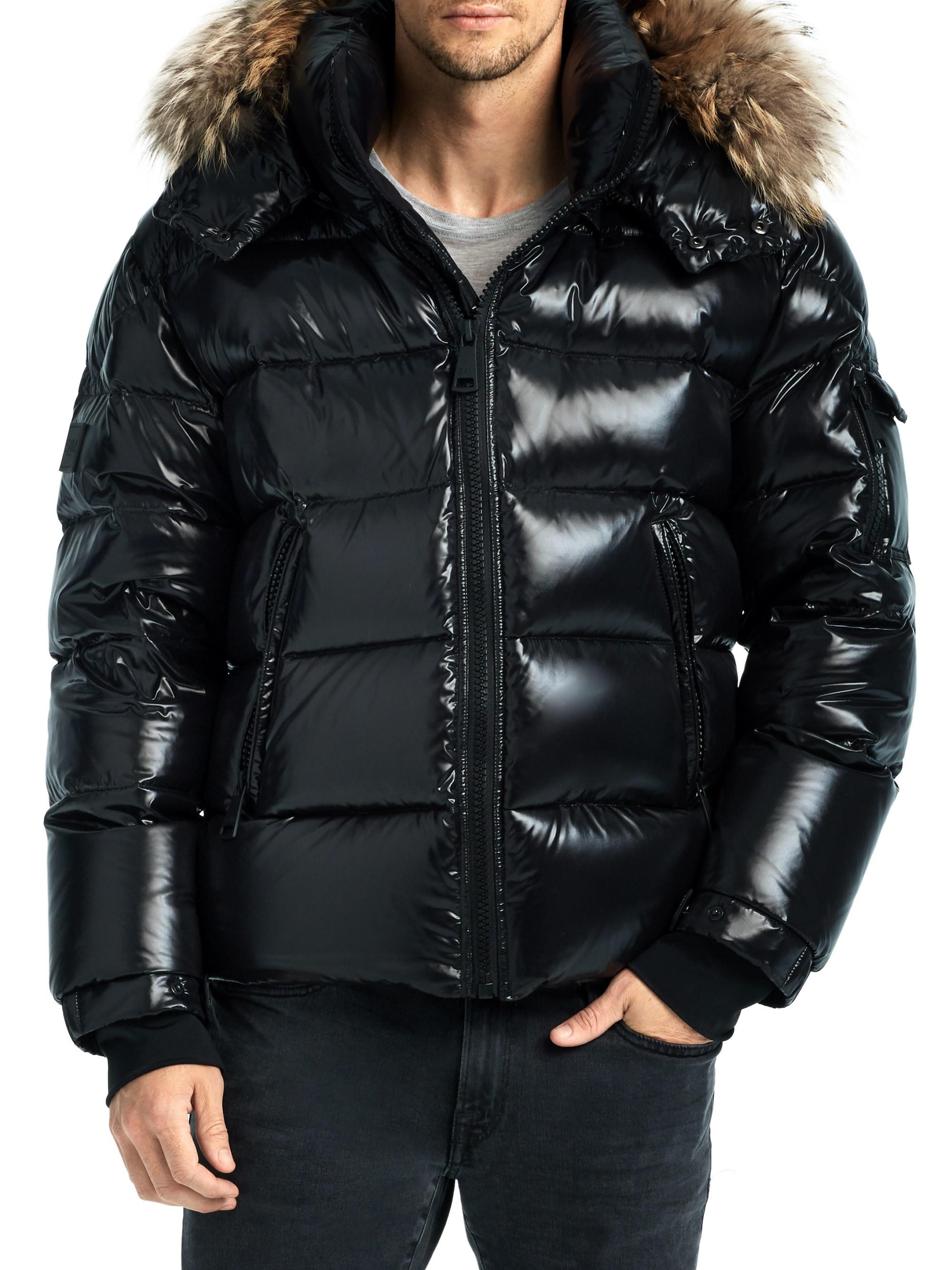 Sam. Neoprene Fur Trim Artic Puffer Jacket in Black for Men - Lyst