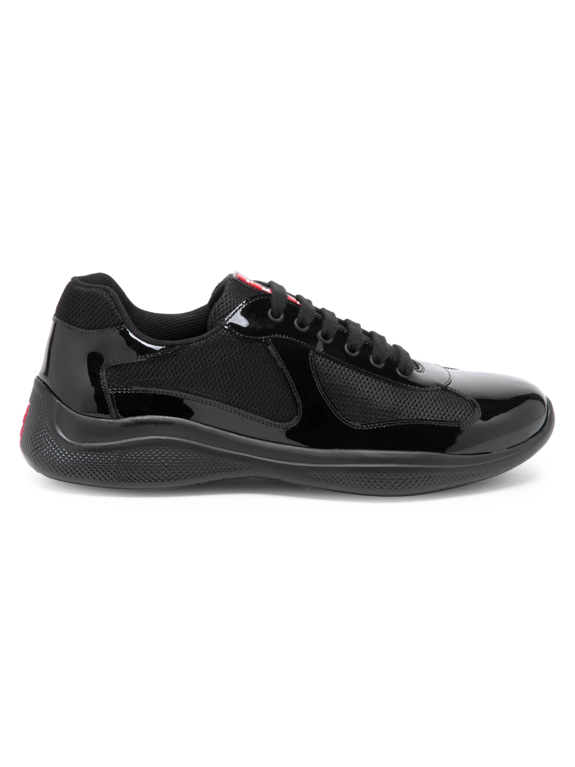 Prada America's Cup Patent Leather & Technical Fabric Sneakers in Nero ( Black) for Men | Lyst