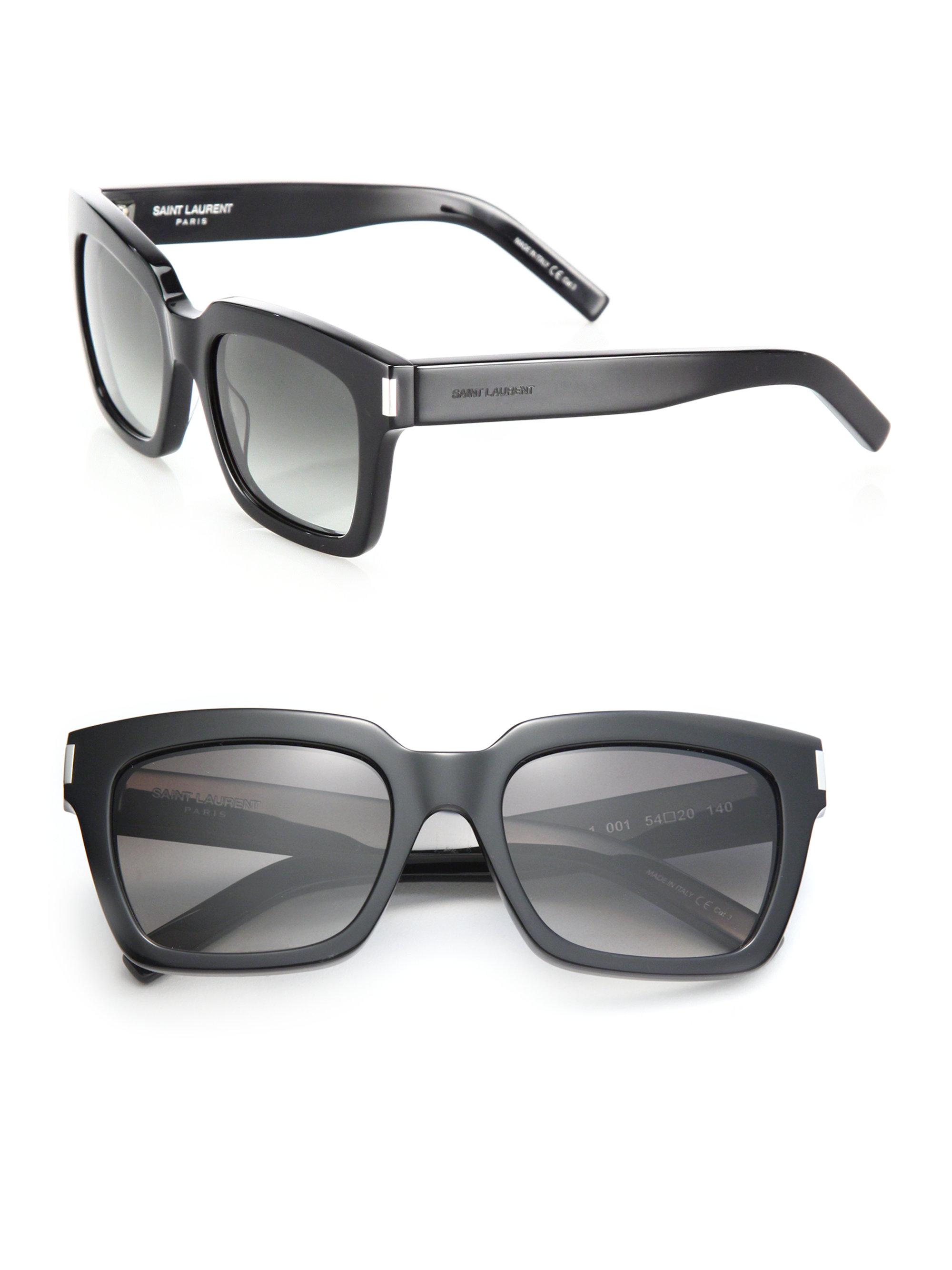 Lyst Saint Laurent Bold 1 Thick Square Sunglasses In Black 