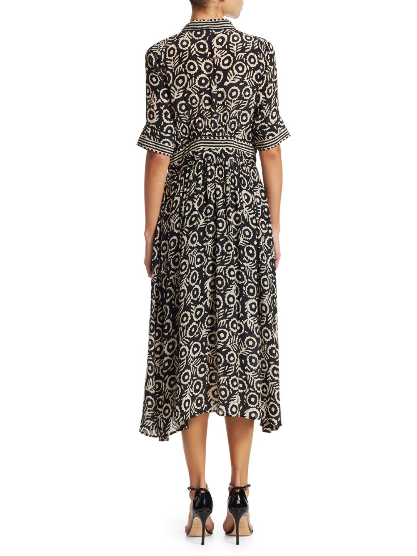 emi animal embroidered midi dress