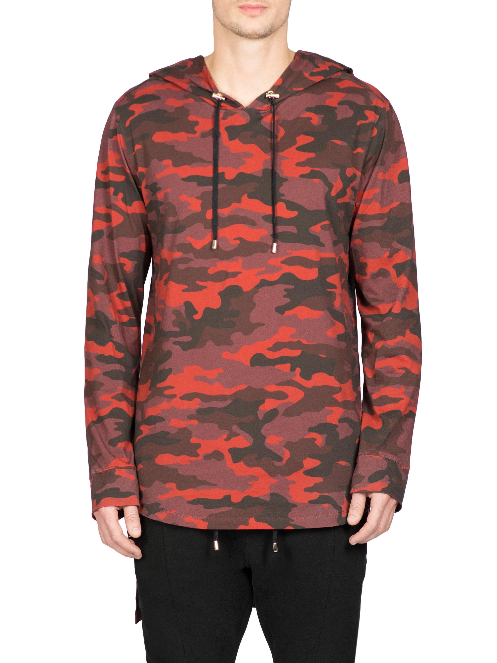 balmain camo hoodie