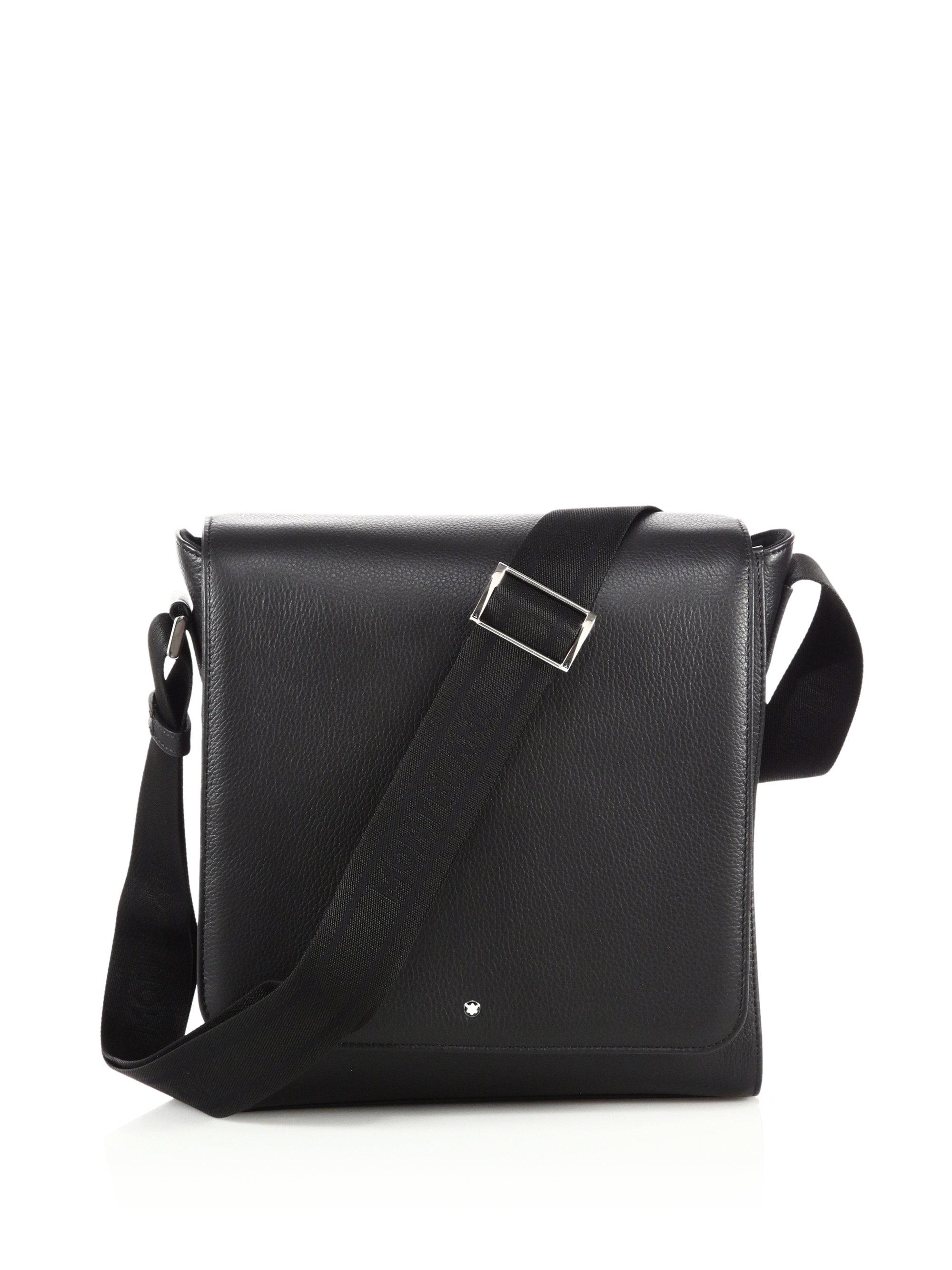 Montblanc Leather North/south Bag in Black for Men | Lyst