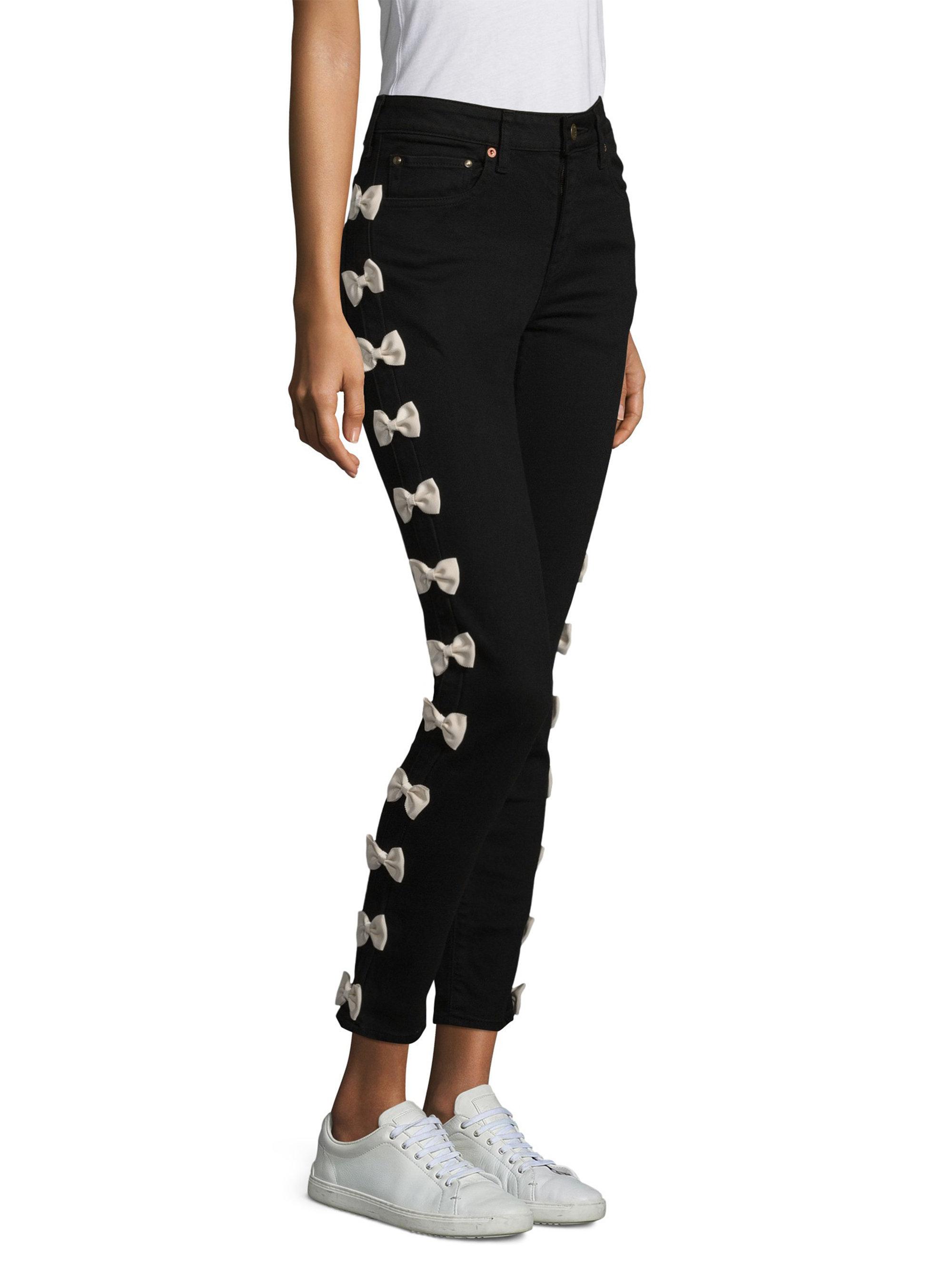 jeans with ribbon on side