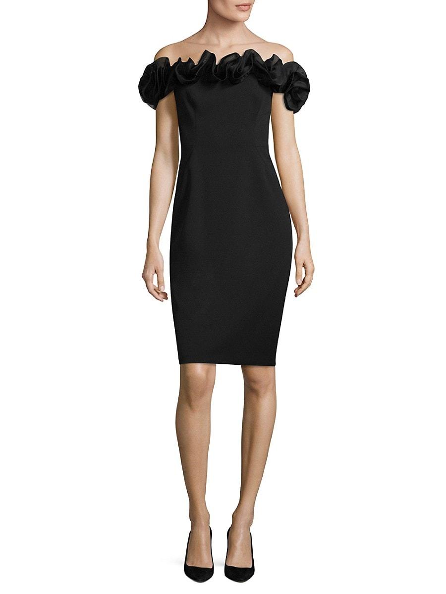The - Shoulder Dress in Black 