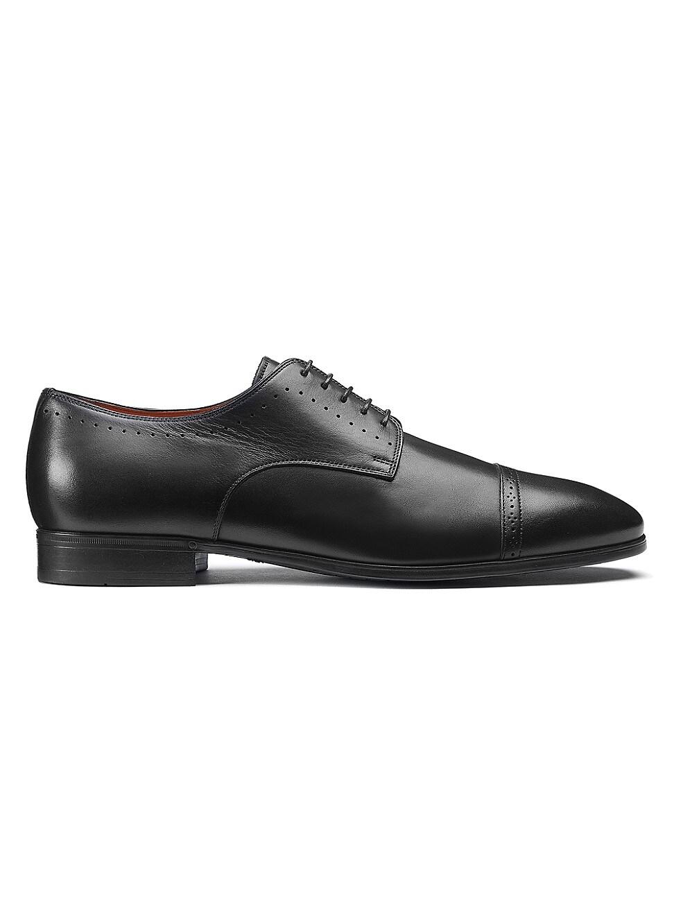 Santoni Cap Toe Derby Shoes in Black for Men Lyst