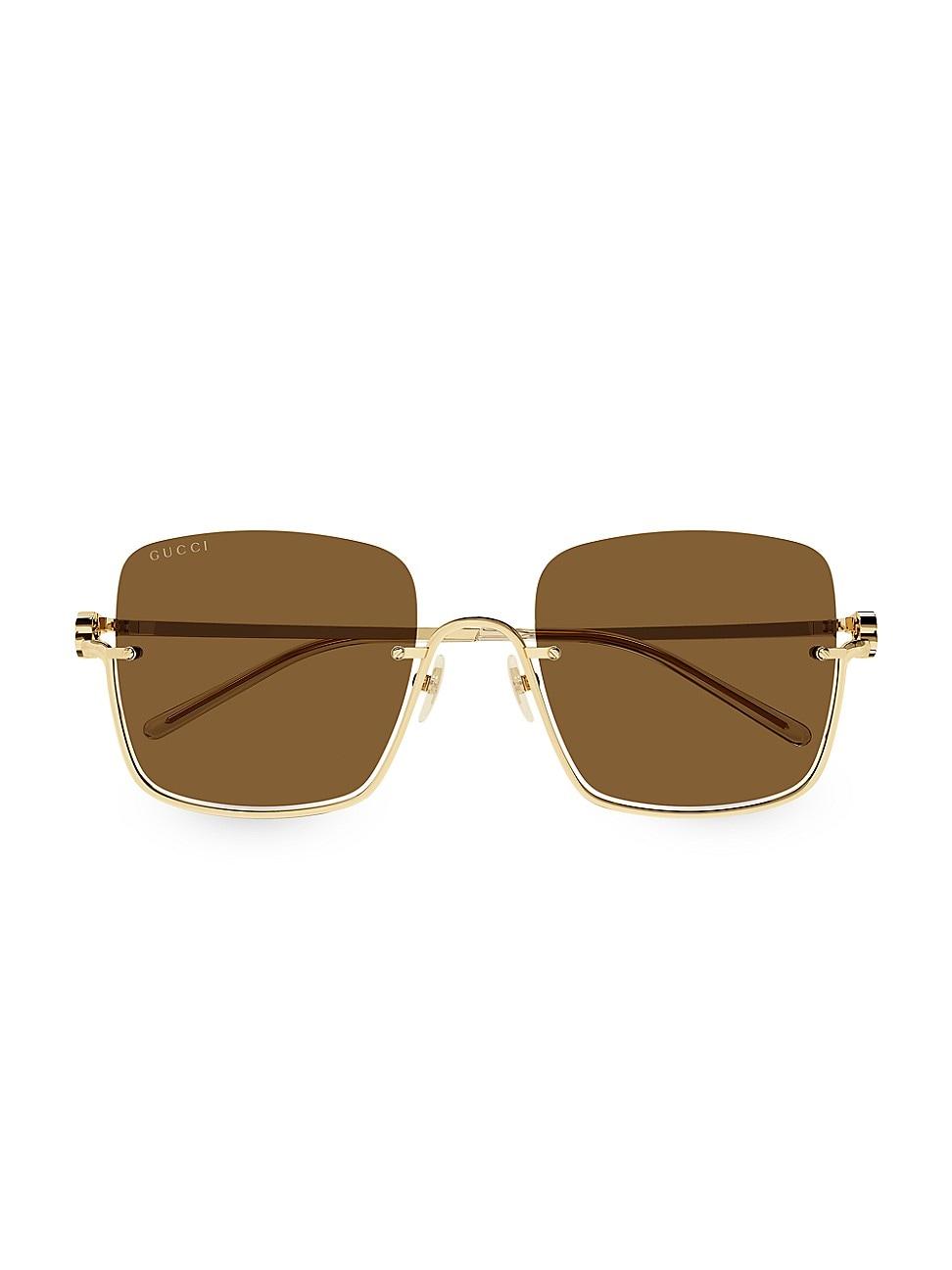 Gucci GG Upside Down Square Sunglasses in Natural | Lyst